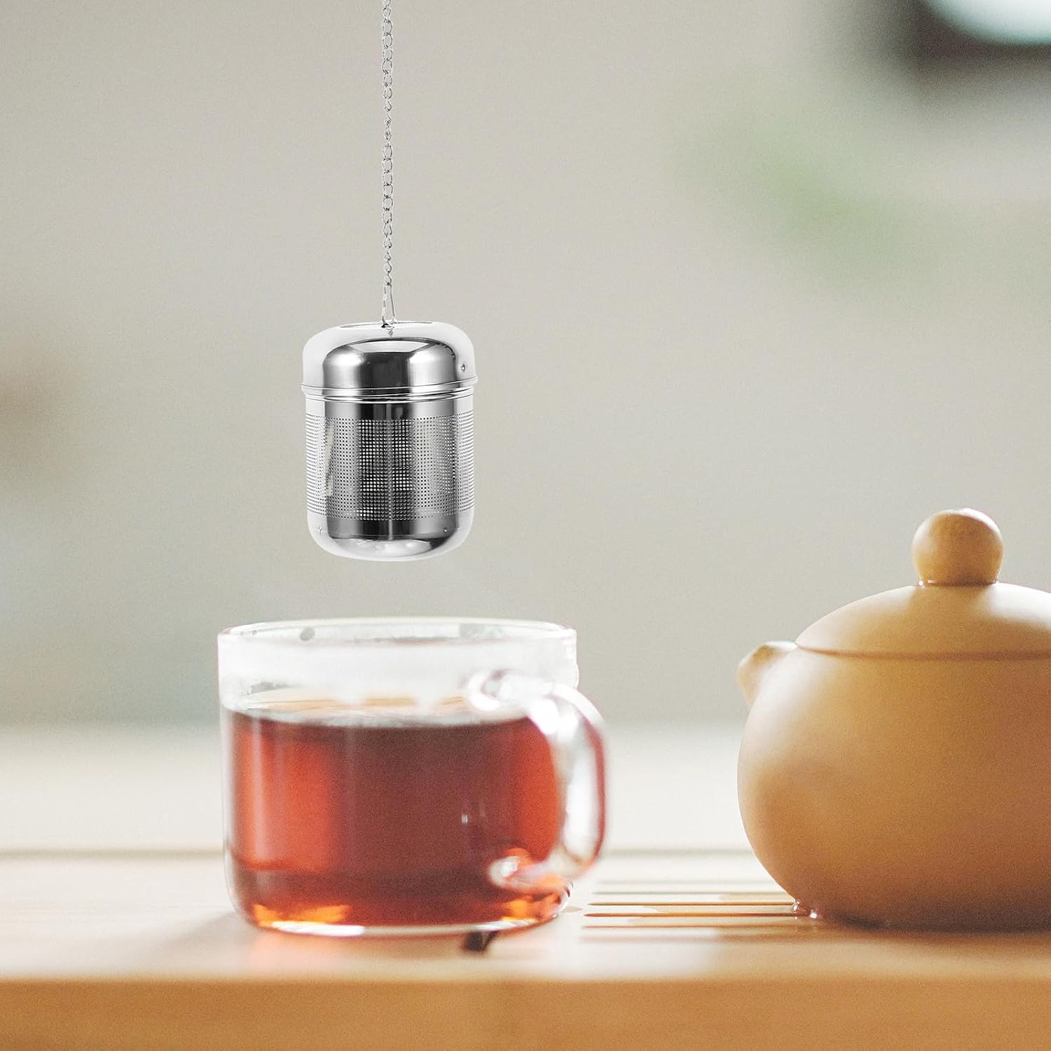 Portable Stainless Steel Tea Infuser Strainer Fine Mesh Reusable Tea Filter for Brewing Outdoor Travel Home Kitchen Accessory image 5