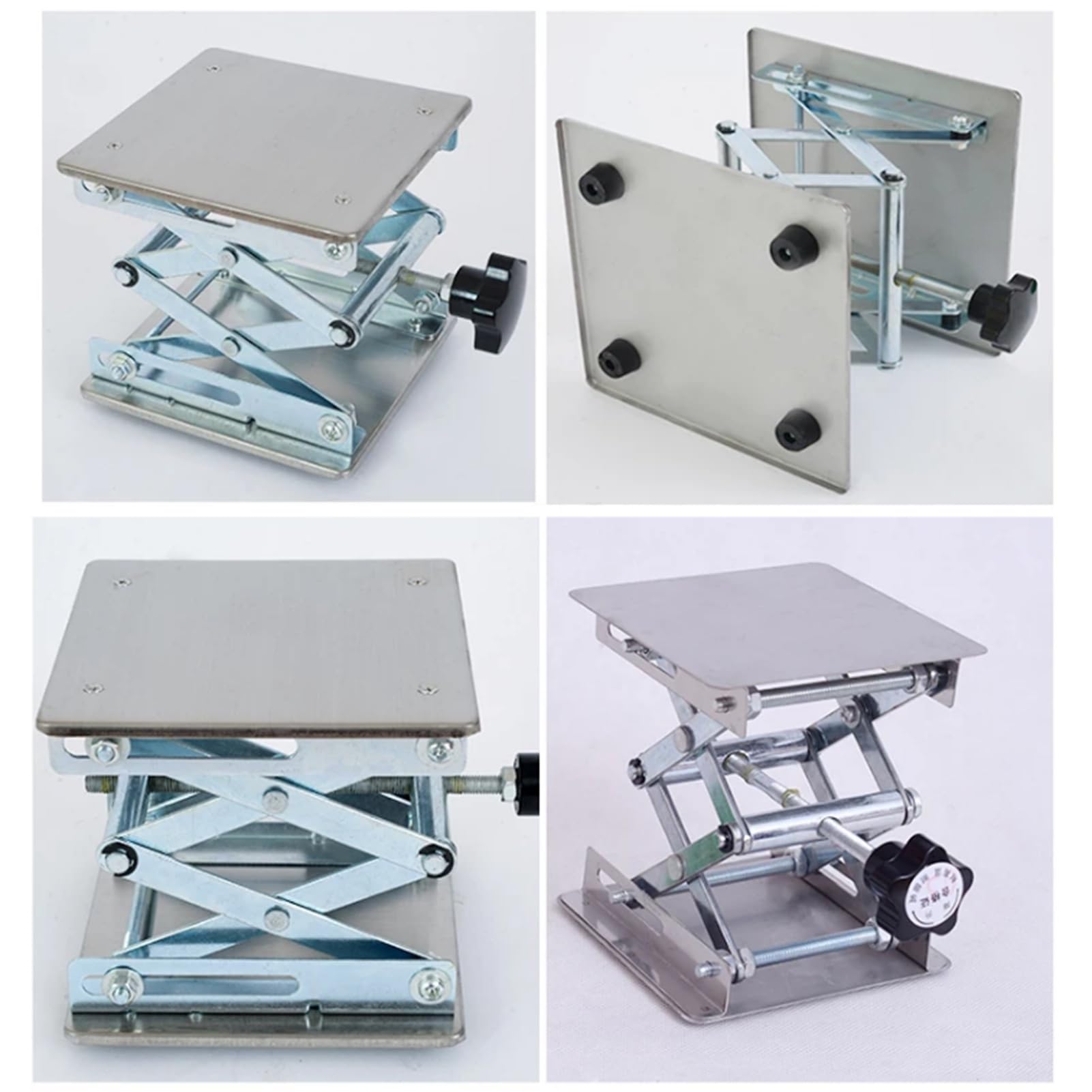 Soporte De Gato Laboratorio Acero Inoxidable, Plataforma | Con tapete antideslizante, rango de altura de elevación expandible 50-460 mm, peso máximo de soporte 25 kg(250x250mm)