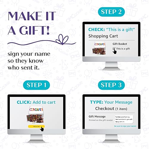 Miniatura 6 de Cesta de regalo Congrats Brownies de chocolate, felicitaciones, regalo de comida grande envuelto individualmente para hombres y mujeres, paquete