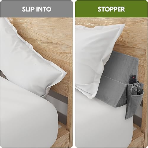 Miniatura 2 de Almohada de cuña para cama King, almohada de cabecero, relleno de espacio de cama ajustable y relleno de espacio para colchón (0-7 pulgadas),