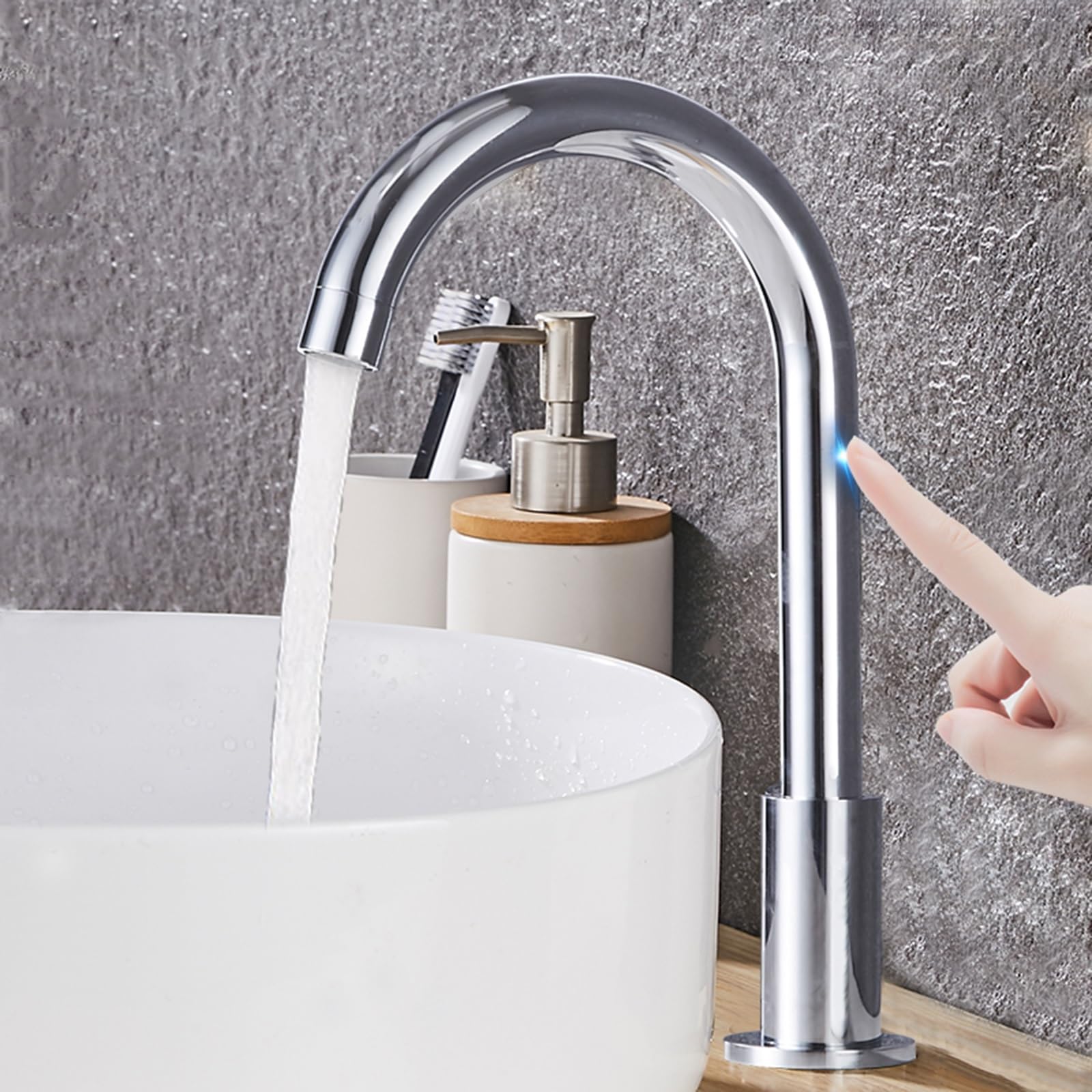 Robinet lavabo à capteur automatique pour salle de bain familiale eau chaude froide à pile