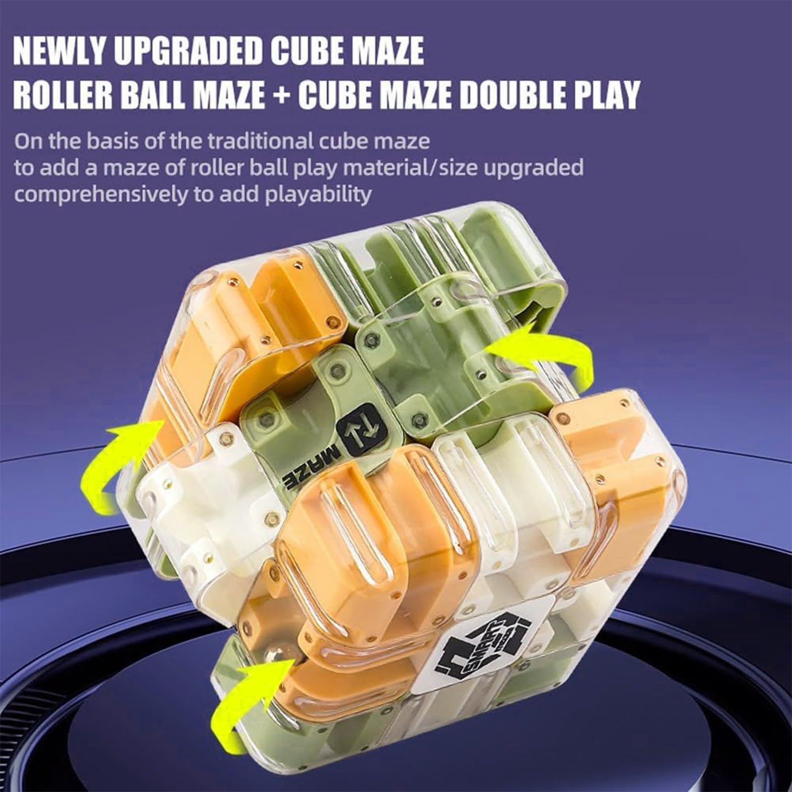 Puzzle labirynt dla dzieci w wieku 4-8 lat, duży labirynt 3D, puzzle Maze Cube, zabawka interaktywna kostka, zabawka edukacyjna na imprezy klasowe, urodziny, 8,5 cm