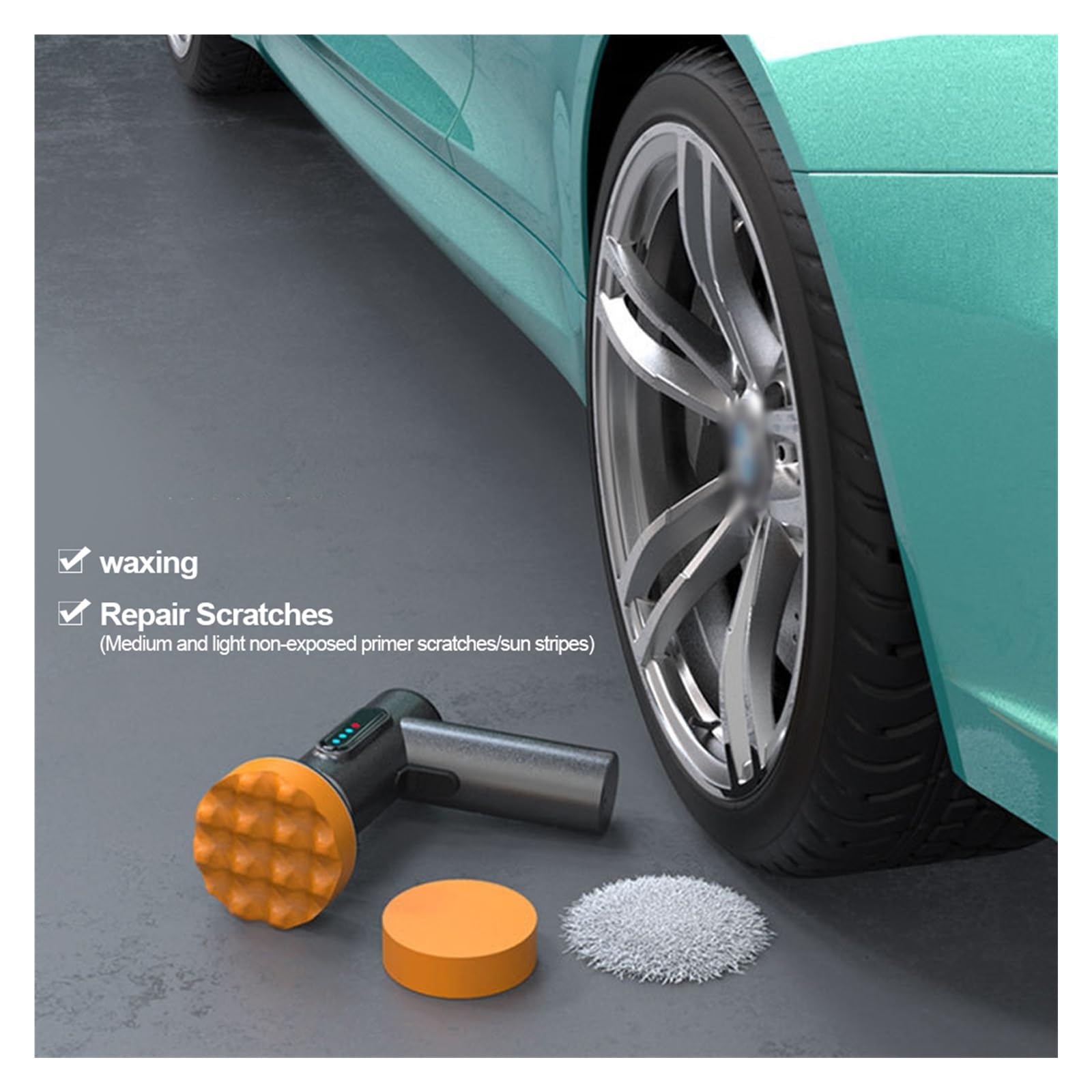 Pulidora de Coche inalámbrica Pulidora de Coche inalámbrica de 2000 RPM Pulidora de Coche eléctrica Herramienta de Cera para Pulido 4000 mAh Máquina de Encerado para Puli