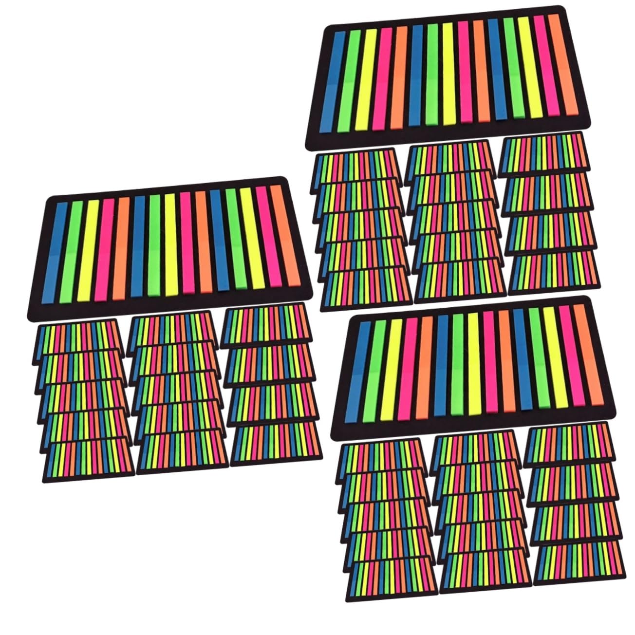 OSALADI 3 Ensembles Indexer Les Notes Autocollantes Fines Bandes De Surbrillance Onglets De Mémo Bandes De Surligneur D'étiquettes Annoter Les Surligneurs 15 Feuilles*3