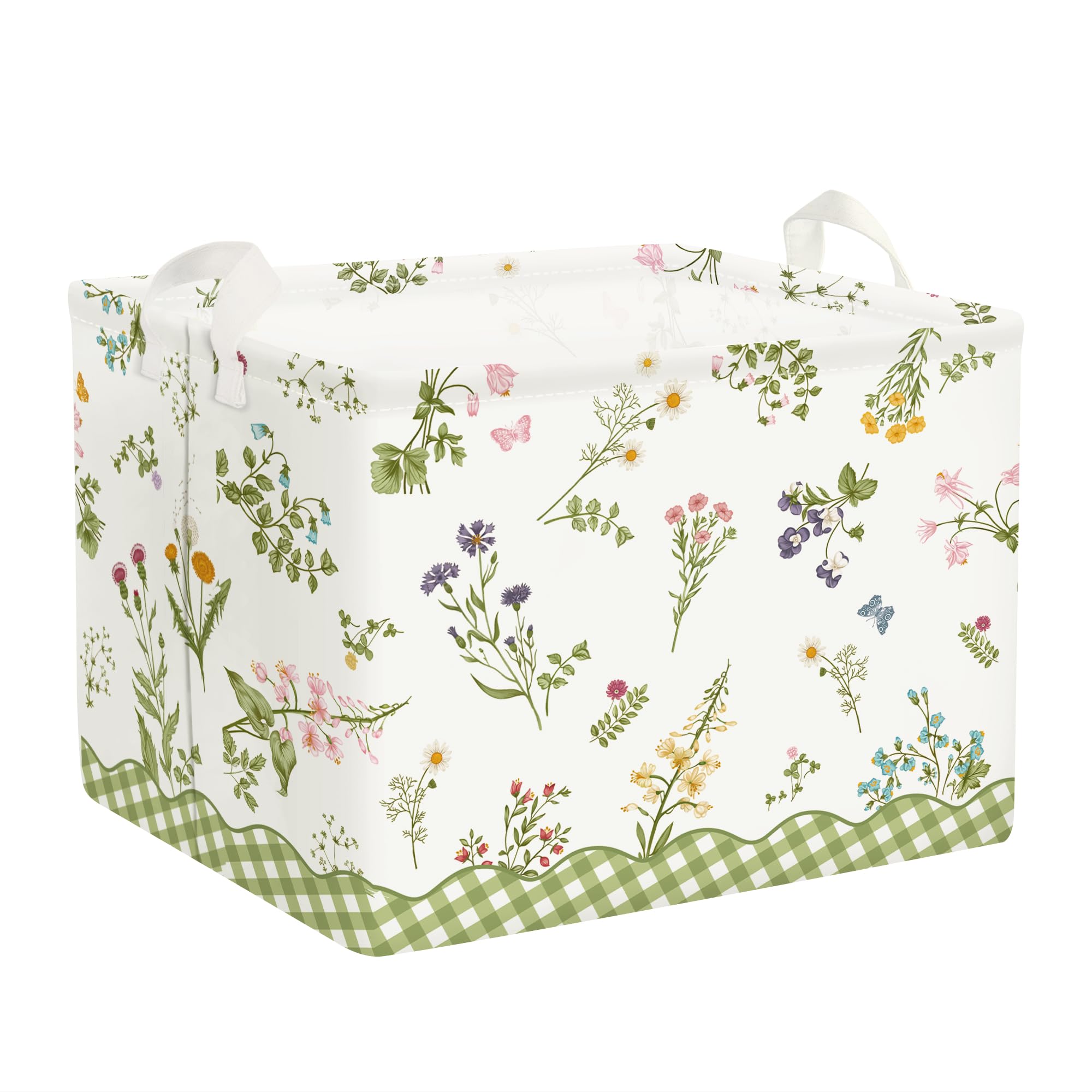 HUUMONSS Flower Baby Laundry Hamper Collapsible Clothes Kids Storage Basket Large Girls Gift Toy Box Bin for Bedroom, Butterfly, 36L