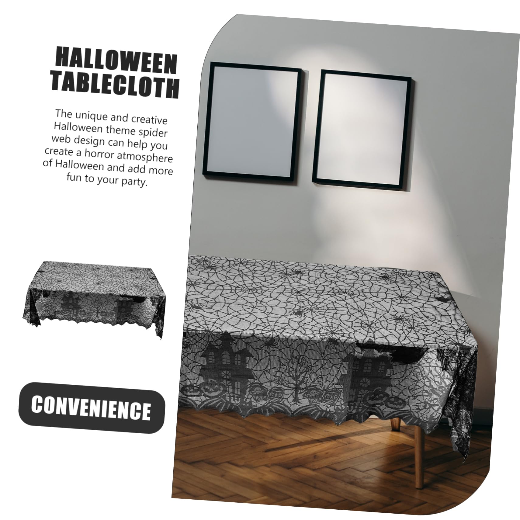 Cabilock 5 Pz Tovaglia Di Halloween Casa Delle Tartarughe Accessori Per Rettili Finta Ragnatela Piante Di Per Recinzione Luce Di Festa Decorazione Artificiale Gnomi Black Pizzo