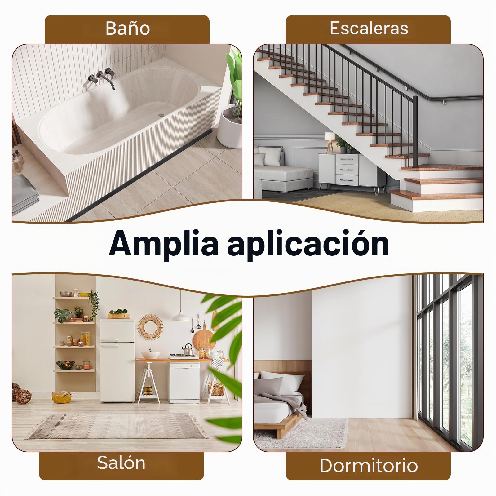 QUARKZMAN 3 Piezas 2.9 Pies x 0.39" T Moldura Tiras De Transición Para Pisos Aleación De Aluminio Cierre Para Brechas De Vinilo Entre Tablones De Laminado Baldosas Brechas En Pisos Dorado