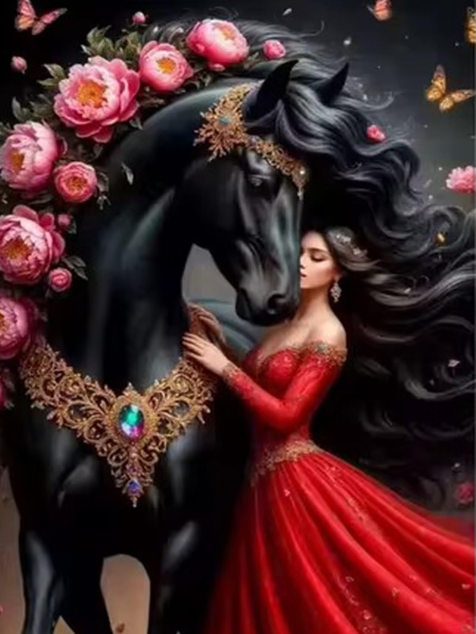 Puzzle de 2000 Piezas Mujer Caballo Oscuro, Rompecabezas para Adultos, Relajante Entretenimento, Desafiante y Difícil Puzzles 2000 Piezas Adultos, Juego Educativo y Estimulante