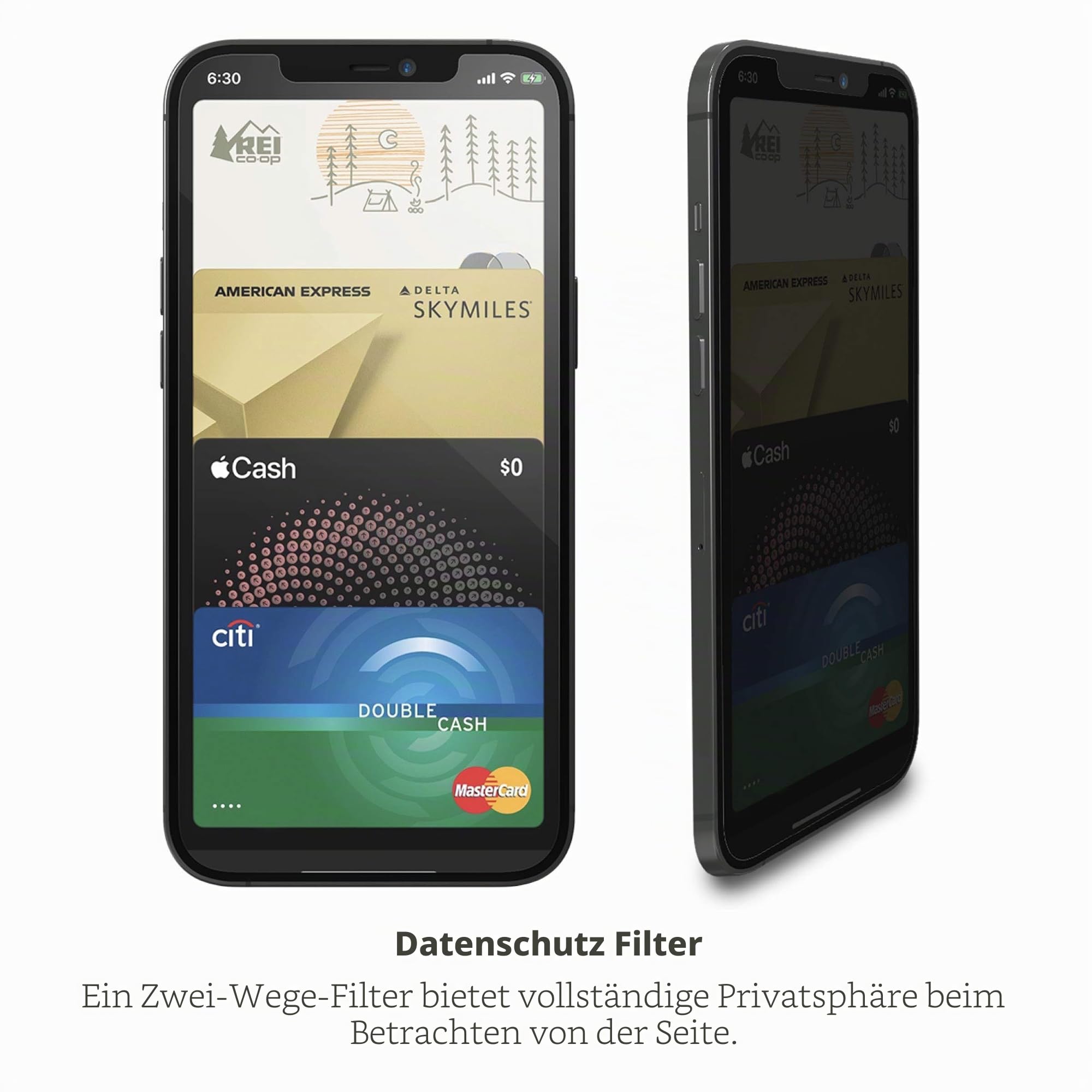 ZAGG InvisibleShield Glass Elite Privacy+ - Sichtschutz Displayschutzfolie für iPhone 12 Pro, iPhone 12, iPhone 11, iPhone XR - 3X Aufprallschutz (200106681)
