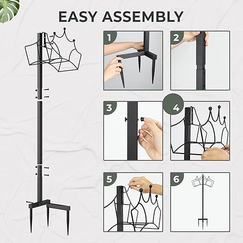 Miniatura 9 de Steel Garden Hose Holder Stand with Powder Coated to Resist Corrosion, Freestanding Hose Hanger for 125 Feet Hose, Water Hose Reel with 3 Stable