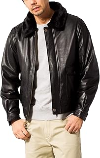 (リューグー) Liugoo G-1 襟ボアレザーブルゾン ボンバージャケット WNG09A