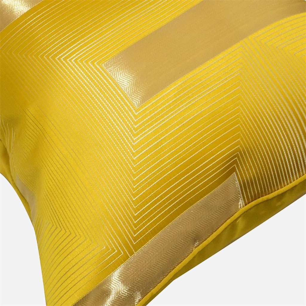 Yellow Bed Sofa Pillow Line Living Room Hotel Model Square Cushion Cover Case