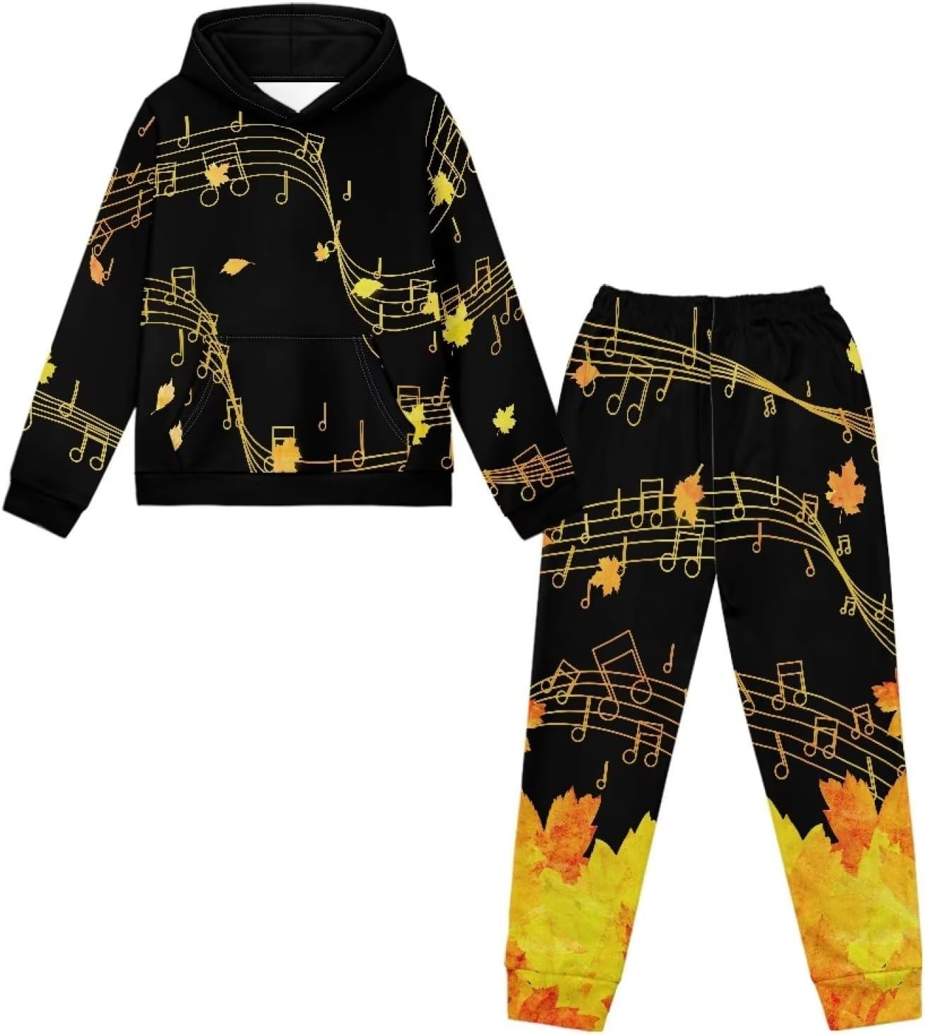 UNICEU Christmas Style Kids Fashion Jogger Set 2 Pieces Tracksuit Long Sleeve Hoodie Sweatshirt and Sweatpants for Boys Girls
