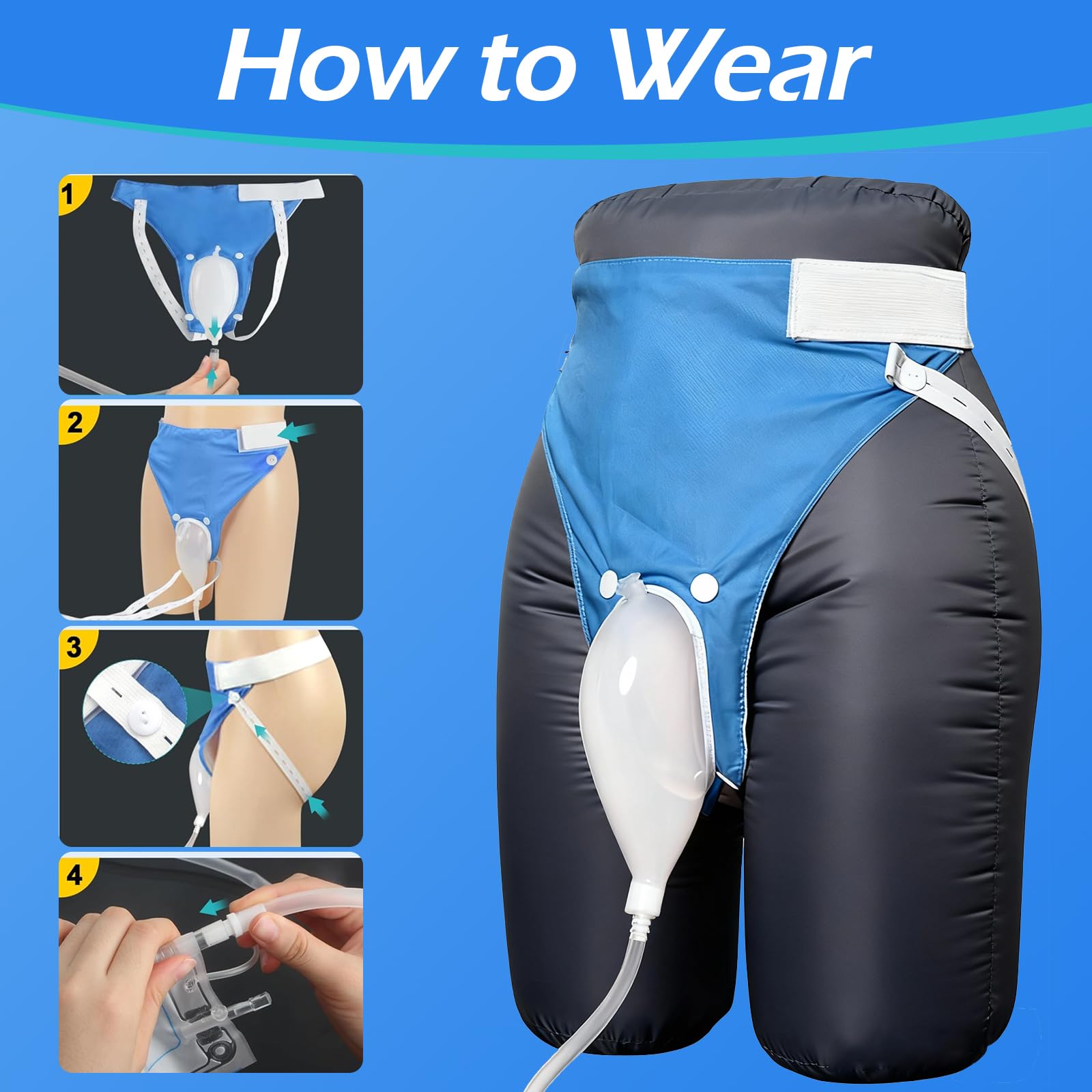 Bolsa de orina reutilizable para hombre, portátil, con 2 bolsas de catéter de orina (2000 ml x 1 + 1000 ml x 1), recogedor de orina de silicona para hombres, ancianos y pacientes postrados en cama