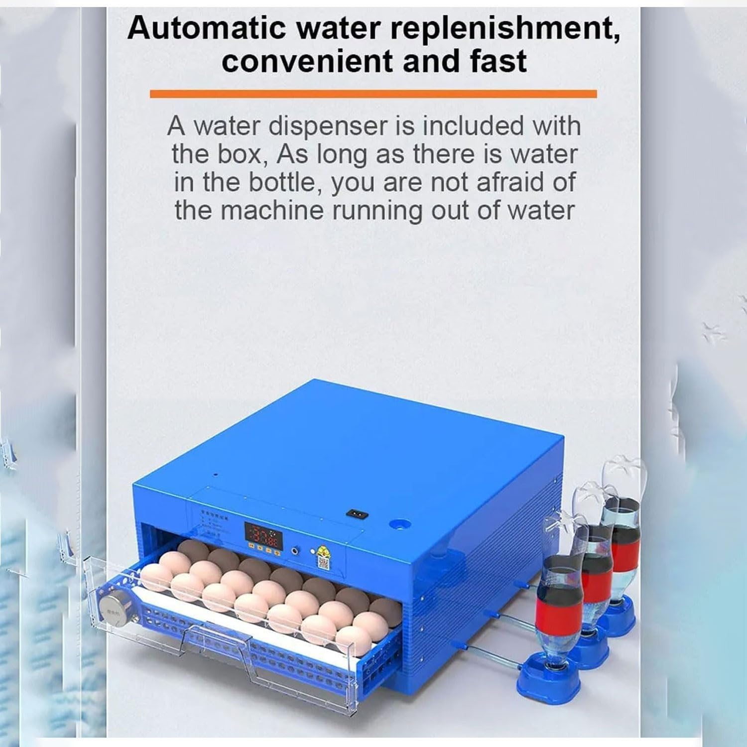 Incubadora digital de huevos para 64 huevos, control automático de temperatura y humedad, criadero de aves de corral con giro automático para pollo, ganso y paloma