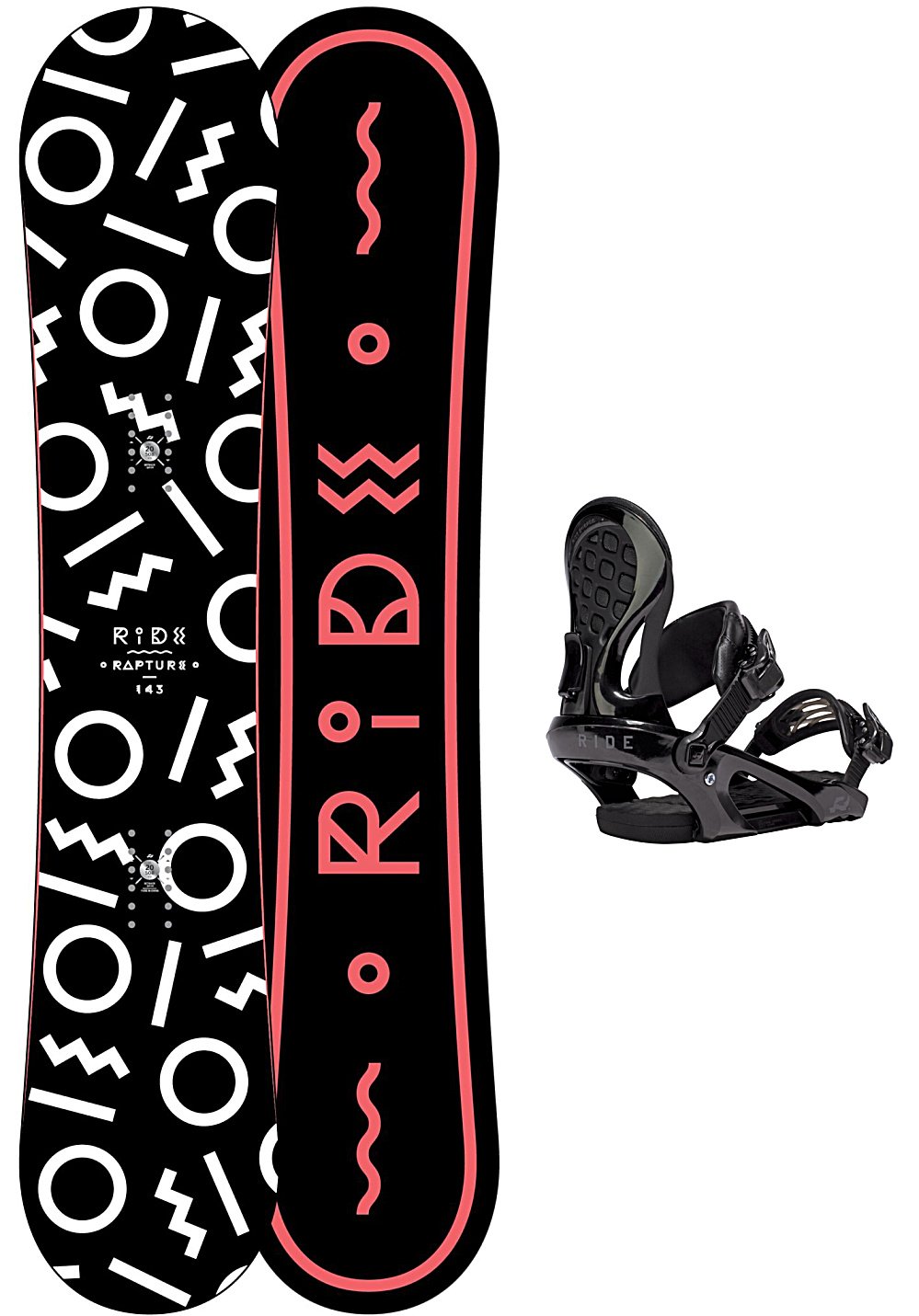 Ride Snowboards Damen Freestyle Board schwarz 143