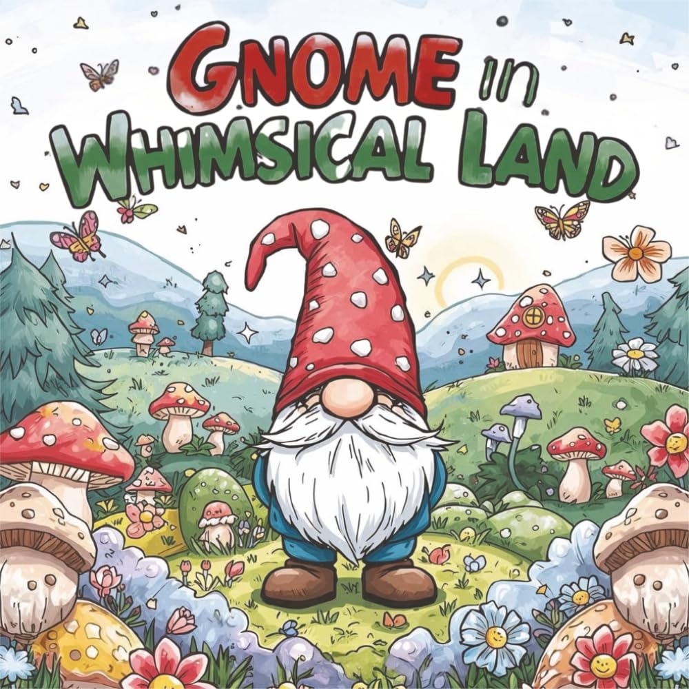 Gnome in Whimsical Land: A Whimsical Coloring Adventure with Cute Gnomes, Magical Mushrooms, and Enchanted Forest Scenes — Relaxing & Fun Coloring Book for All Ages
