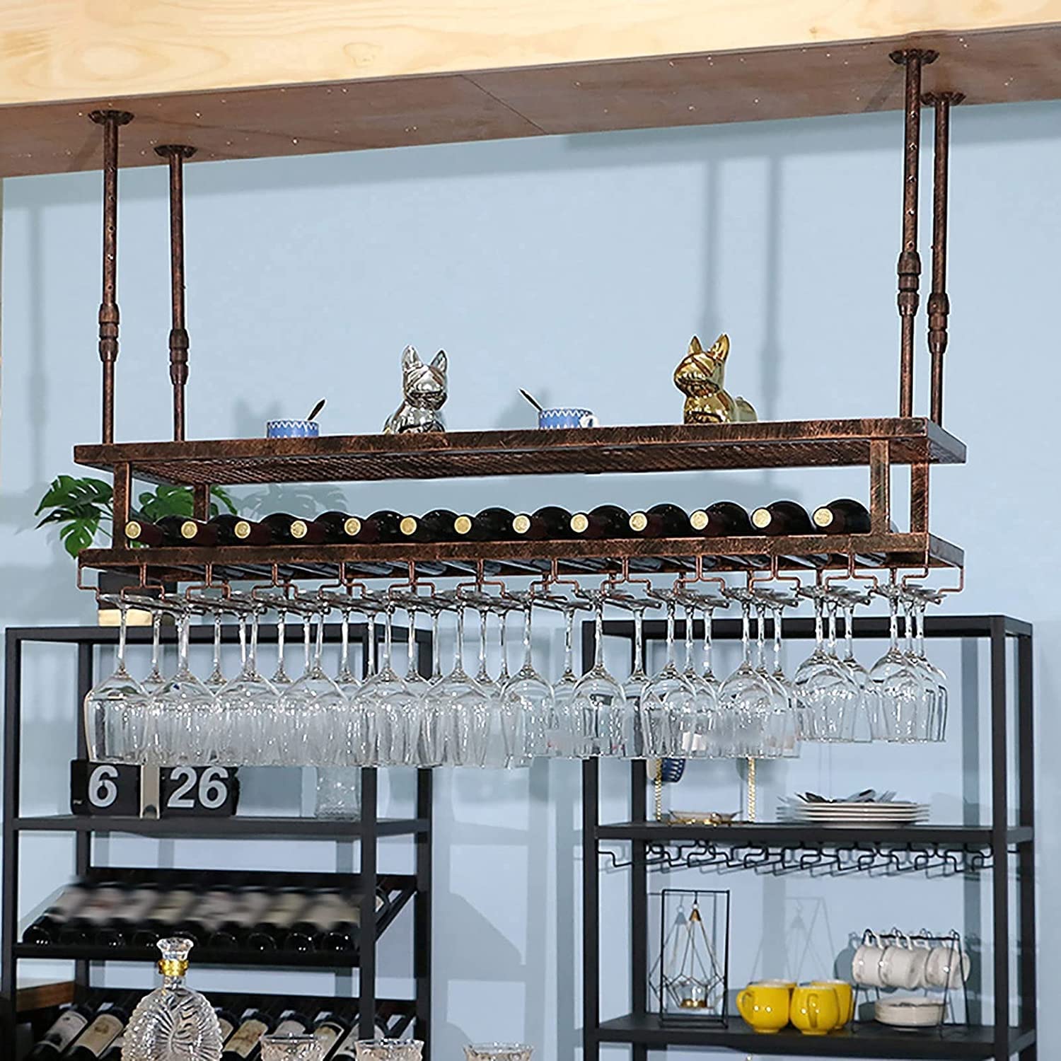 Support à verres à vin inversé pour créer une ambiance bistrot chic