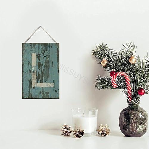 Vista 467 de Letrero colgante de madera con letra A, letrero de madera, decoración del hogar, 26 letras del alfabeto de metal, placa de madera, decoración