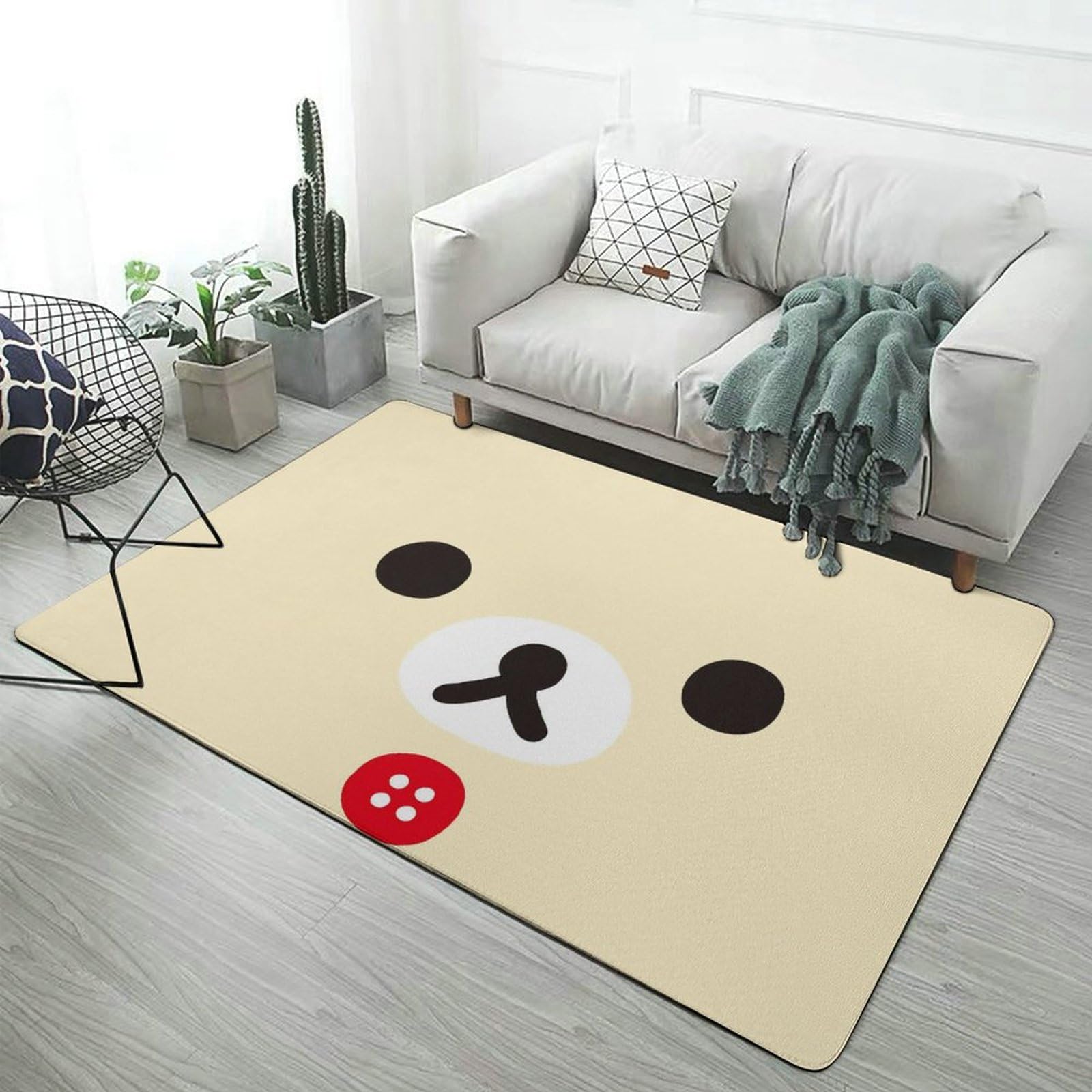 Amazon | 人気 リラックマ カーペット 長方形滑り止めマット 抗菌防臭