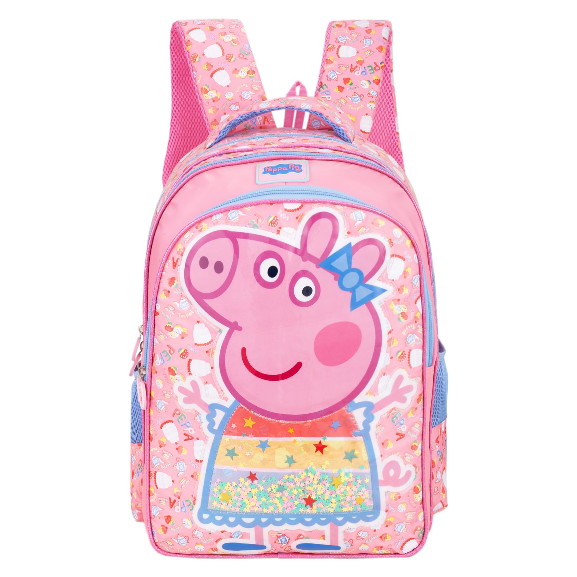 Peppa Pig Cartoon School Backpack 16 Inch Pink Bag for Nursery & Primary Kids-image-28