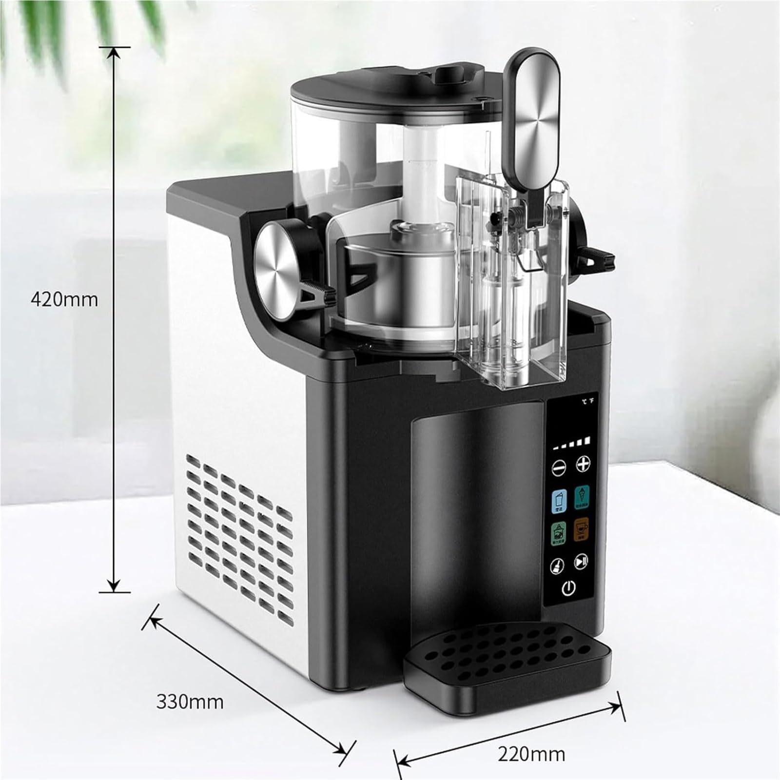 Máquina de granizados, máquina de granizados comercial, máquina for hacer bebidas congeladas de 1,8 l con autolimpieza y 5 ajustes preestablecidos de pantalla táctil y temporizador