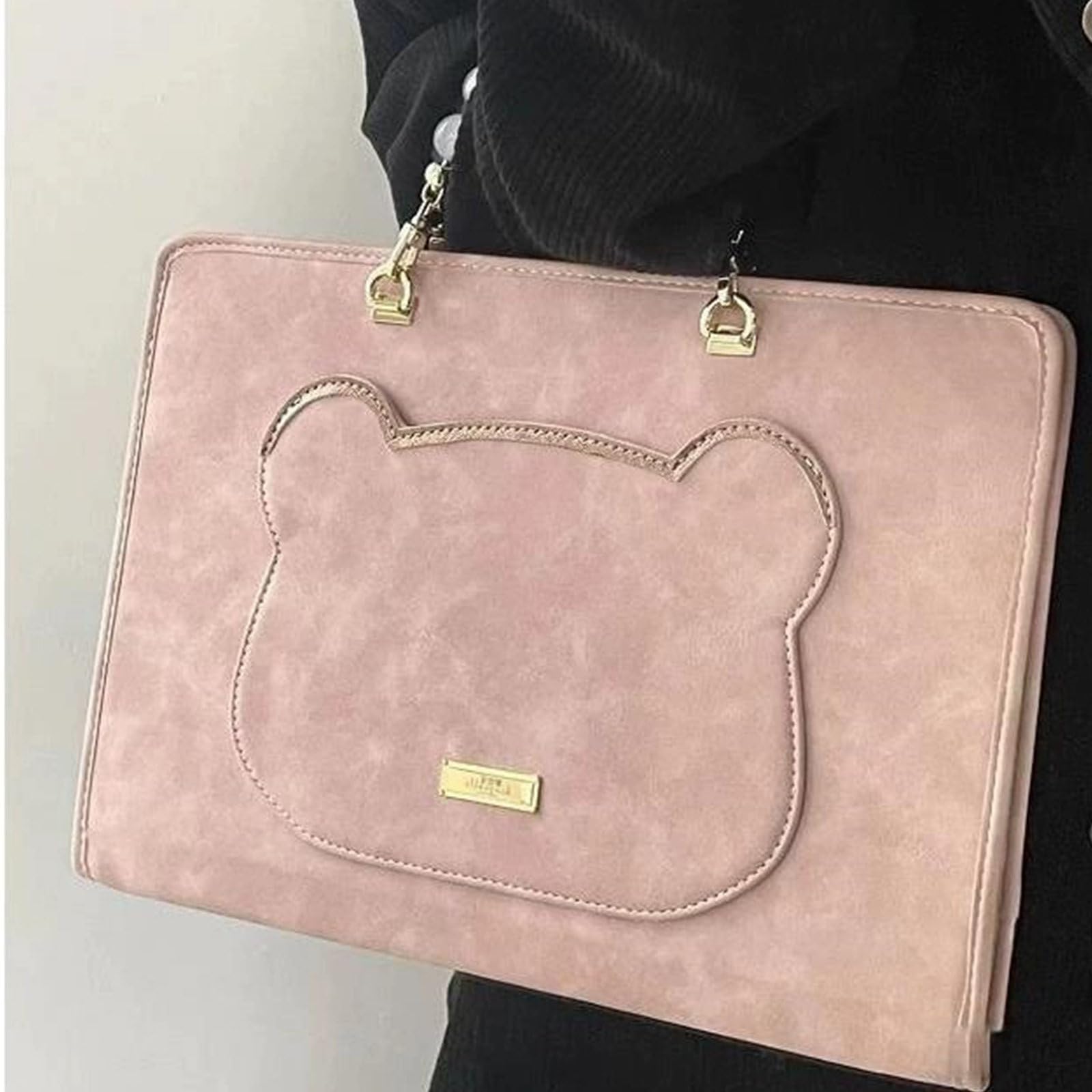 Custodia Protettiva Rosa per Computer Portatile, Custodie Laptop Borsa con Maniglia, Borsa Porta Pc Donna in Pelle PU Custodia da Trasporto, per Studenti e Professionisti