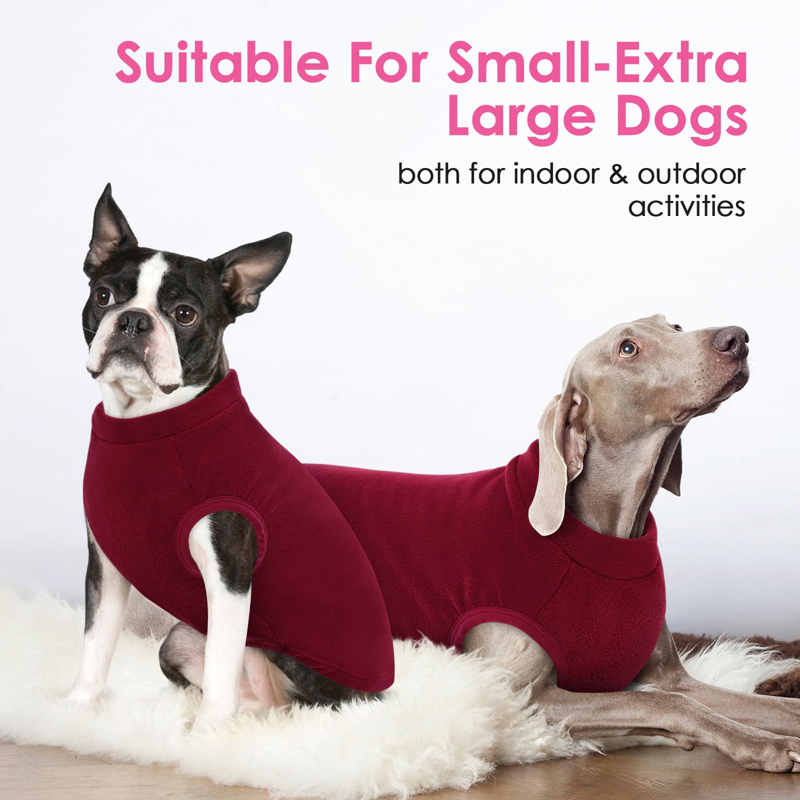 AOFITEE Pull en polaire pour chien, gilet en polaire chaude pour chiens de très grande taille, pull extensible sans manches pour l'automne et l'hiver, pull thermique pour animaux de compagnie, pull