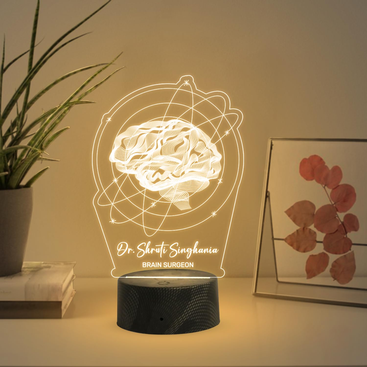 Personalized Brain Surgeon LED Night Lamp Gift for Neurologist, Psychology Student, Neurosurgeon Psychologist Clinical Decor Light Warm White Light & USB Powered-image-22