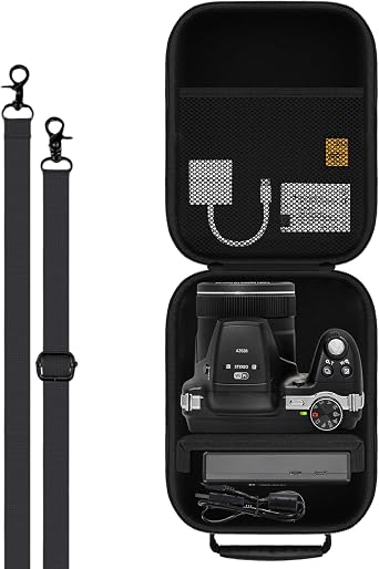Camera Case for Kodak PIXPRO AZ528/ AZ255/ AZ405/ AZ425/ AZ401 Digital Camera, Travel Camera Bag Protective Case with Adjustable Shoulder Straps - Black CASE ONLY