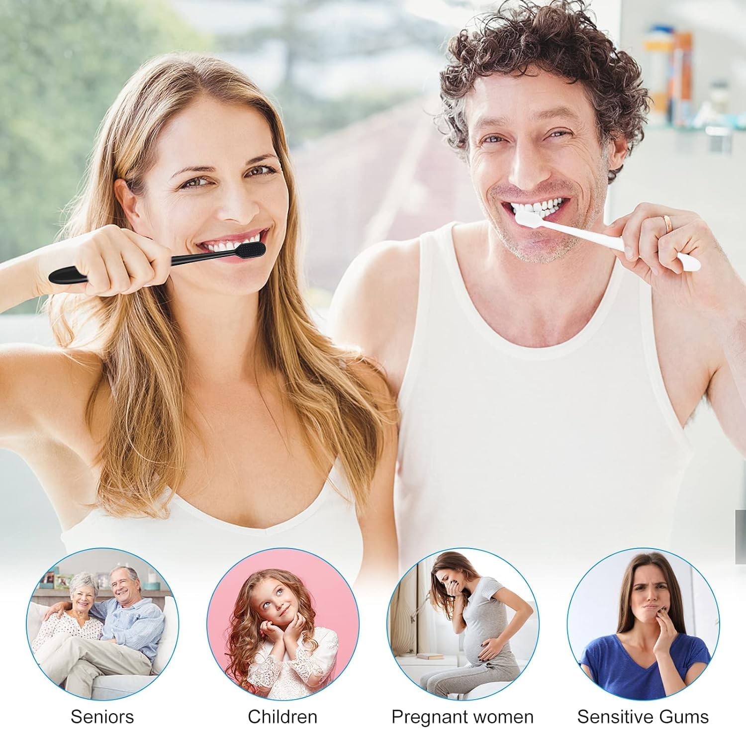 GOPINATH ECOM Extra Soft Toothbrush For Adults - 6 Pcs Manual Ultra Soft Micro Nano Bristles Sensitive Teeth And Gums Toothbrush Set 3