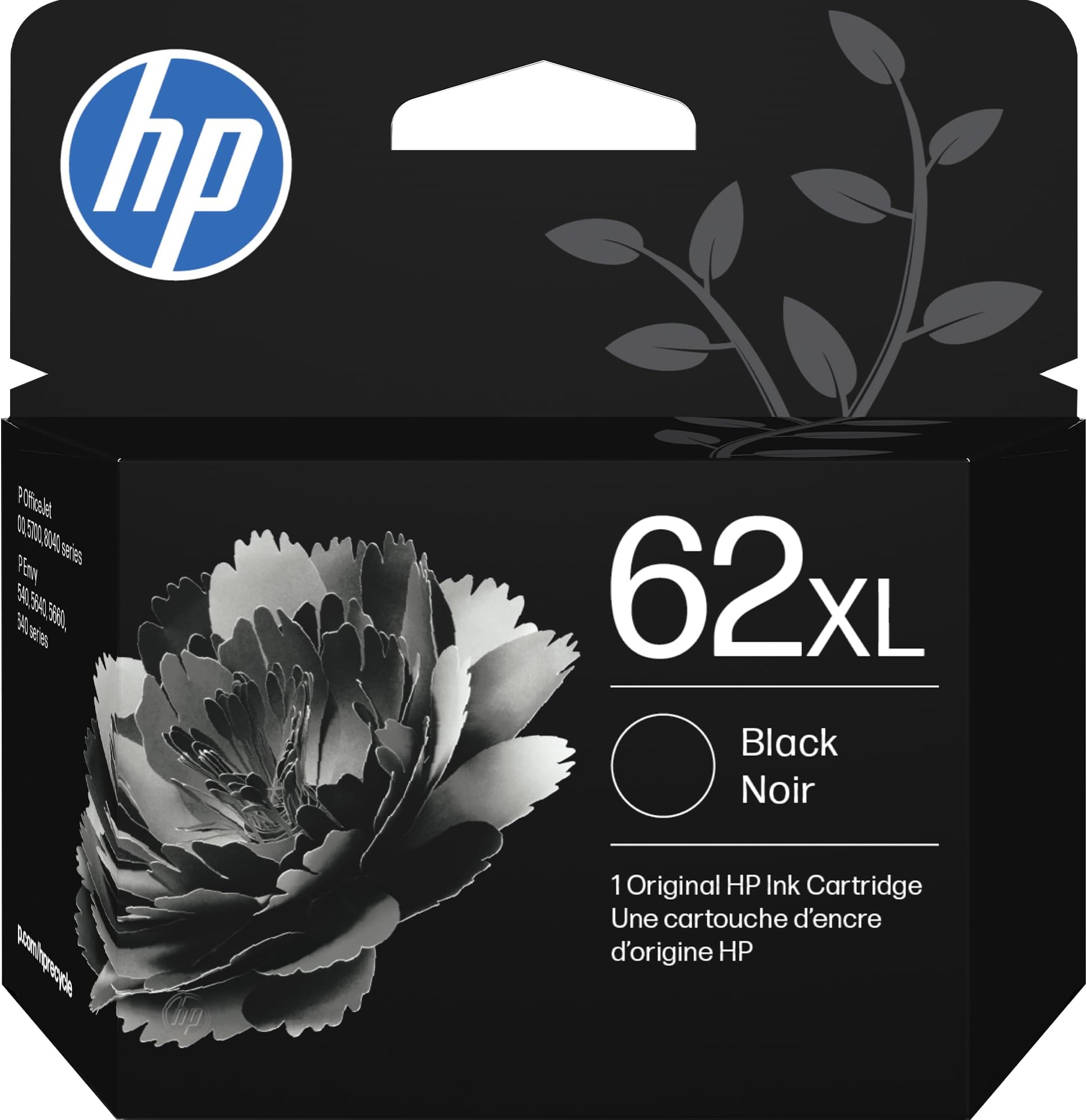 62XL Black High-Yield Ink Cartridges | Works with Envy 5540, 5640, 5660, 7640, OfficeJet 5740, 8040, Mobile 200, 250 | C2P05AN | Packaging May Vary