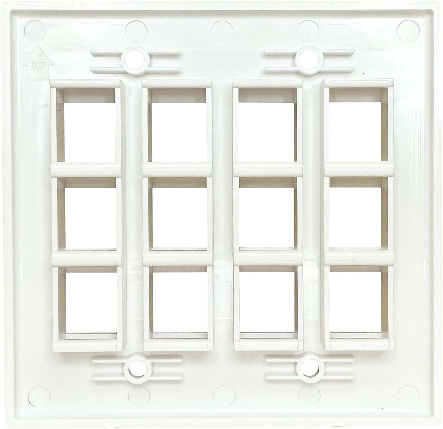 DIYTECH Keystone Wall Plate, 2 Gang Keystone Wall Plate, 12 Port Keystone Jack Wall Plate, Supports Keystone Jack or Modular Inserts, In Wall Patch Panel, w/Mounting Bracket - White