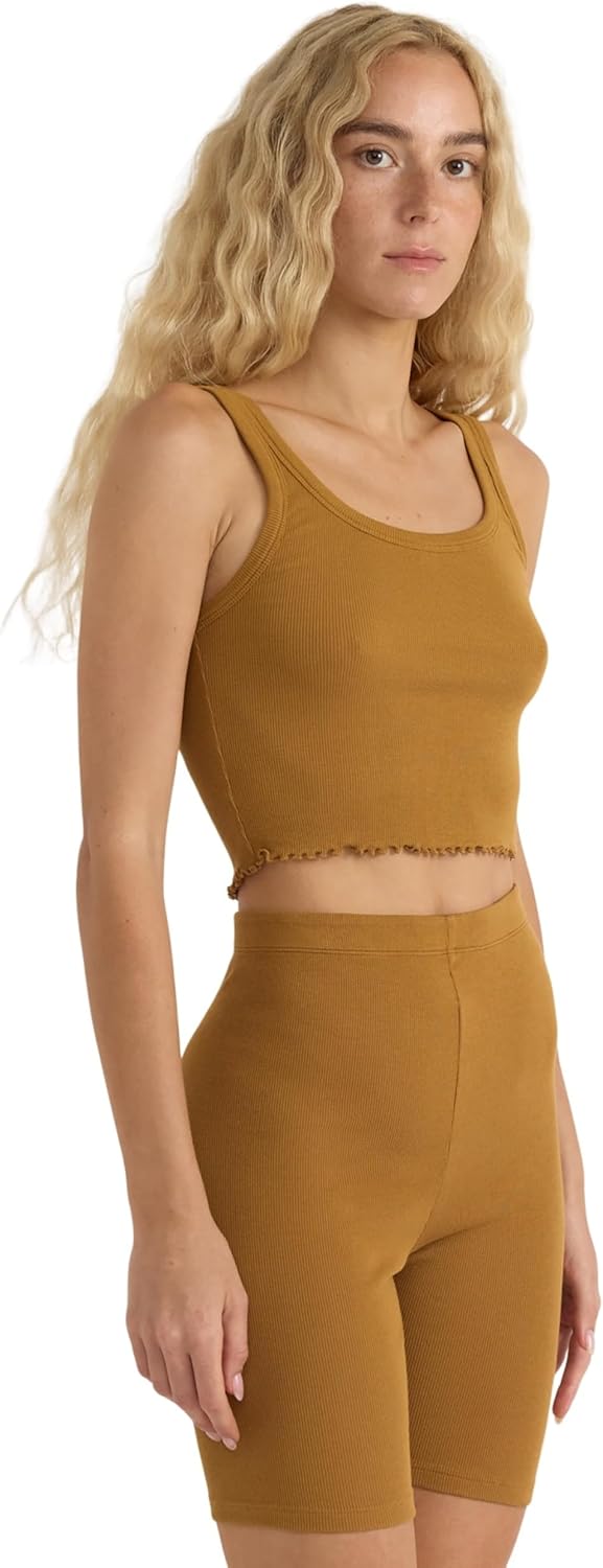Organic Basics Womens Core Rib Crop Tank Top - Image 3