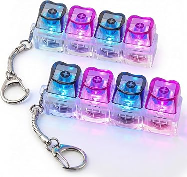 2 Pcs Keyboard Fidget Tool, Fidget Keychain Keyboard Light Up