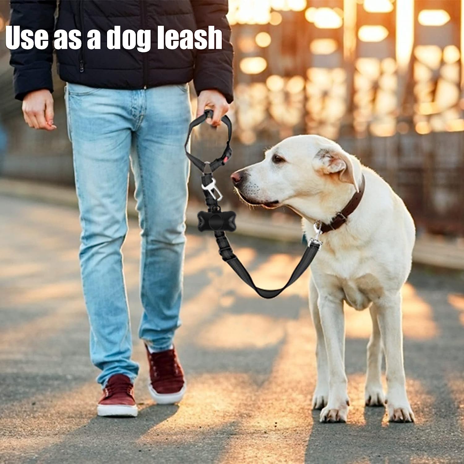 3 en 1 Ceinture de sécurité Chien Voiture,Iaisse de Course pour Chiens,Réglable en Ceinture Chien Absorbe Les Chocs élastique,Empêche la Conduite perturbée,Assure la sécurité