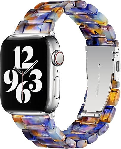 BESTIG - Correa de resina de repuesto compatible con Apple Watch de 1.496pulgadas, 1.575pulgadas, 1.614pulgadas, resistente al agua, para iWatch