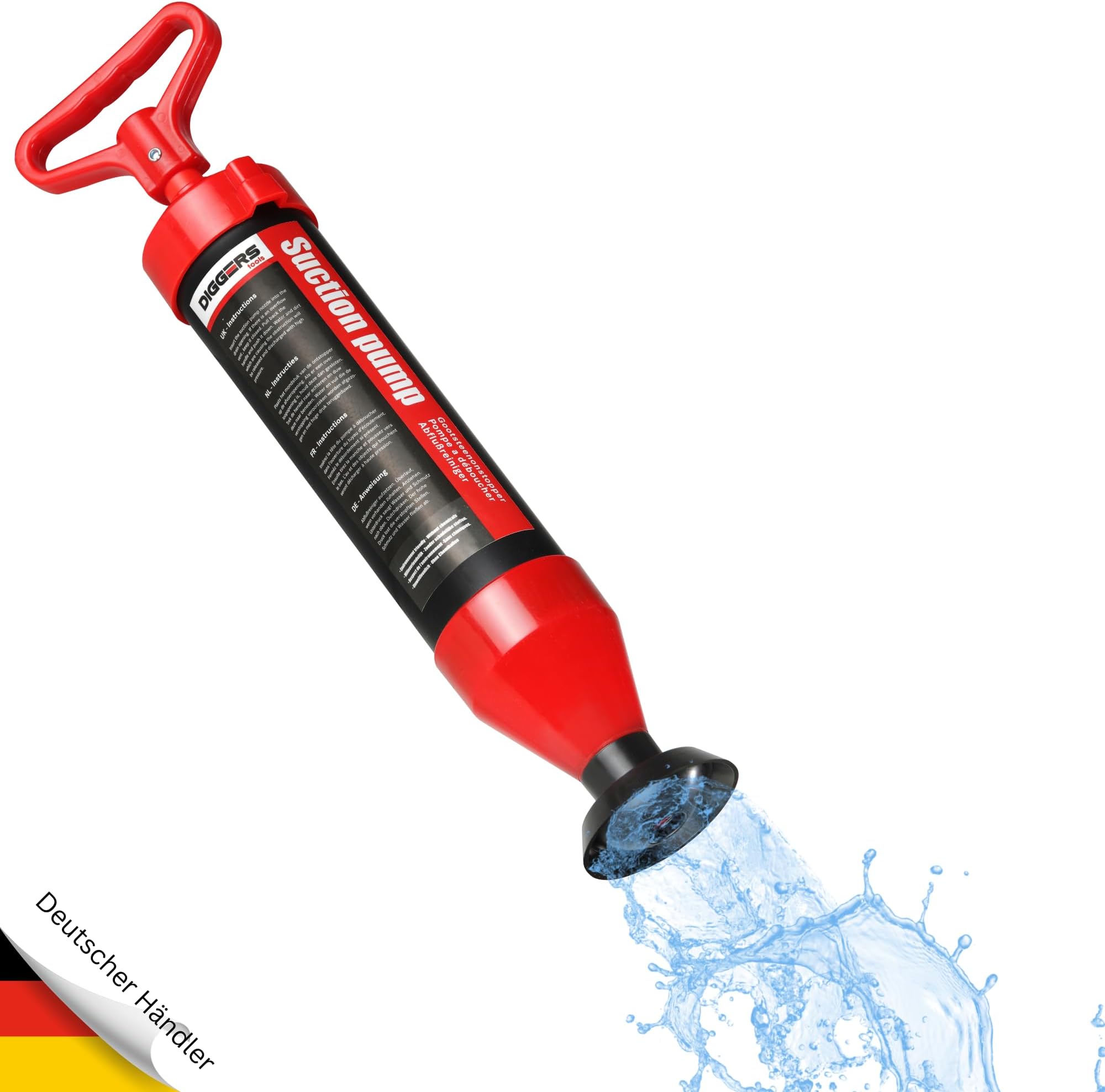 PANYIXUAN Abflussreiniger Pumpe - Starker Pömpel Mit 180° Drehkopf Für Verstopfungen