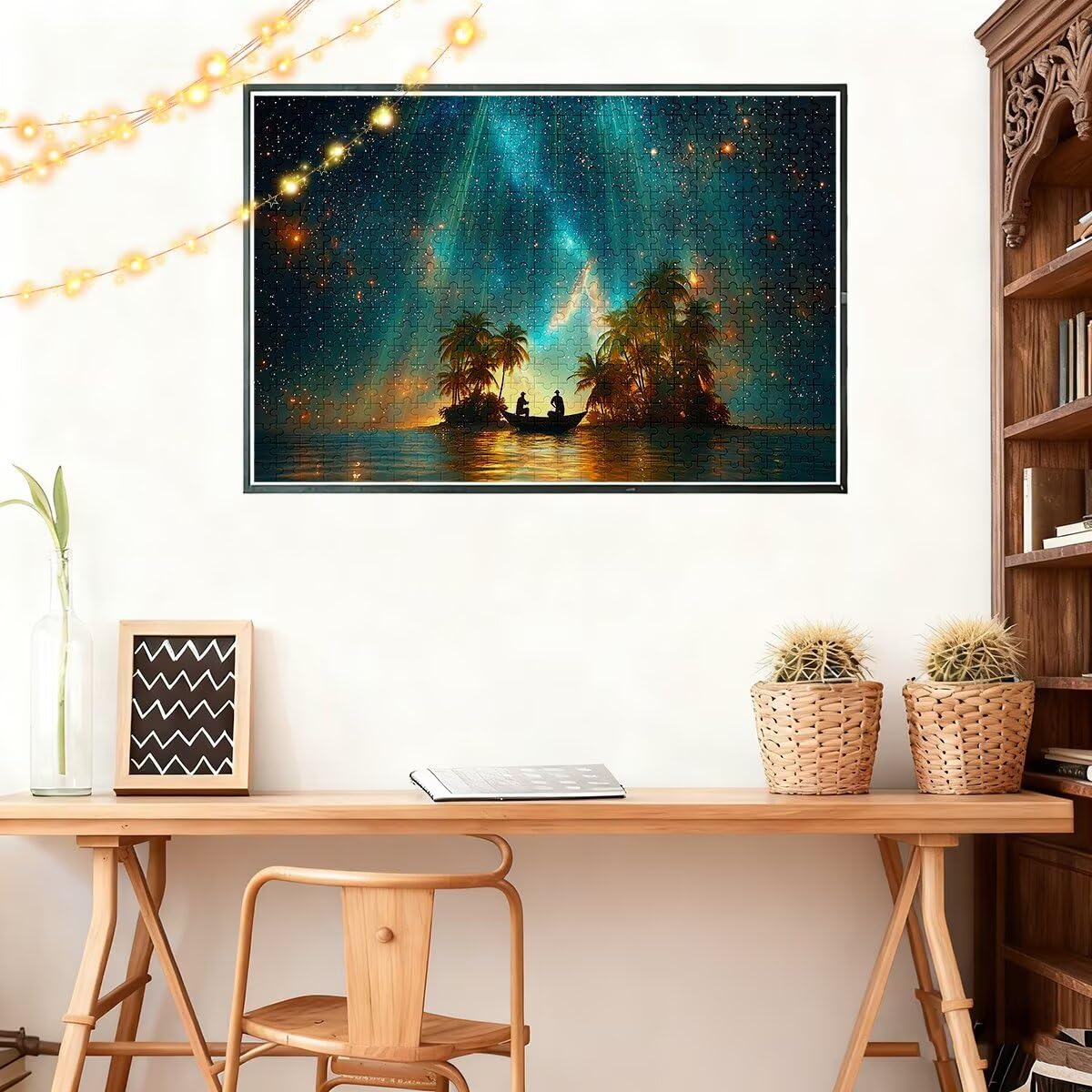 Puzzle dla dorosłych, 5000, gwiaździsta noc, 5000 sztuk, dla dorosłych, drewniane gry logiczne, klasyczna, edukacyjna, wymagająca gra dla całej rodziny, dekoracja dekompresyjna, 156 x 105 cm, D-76