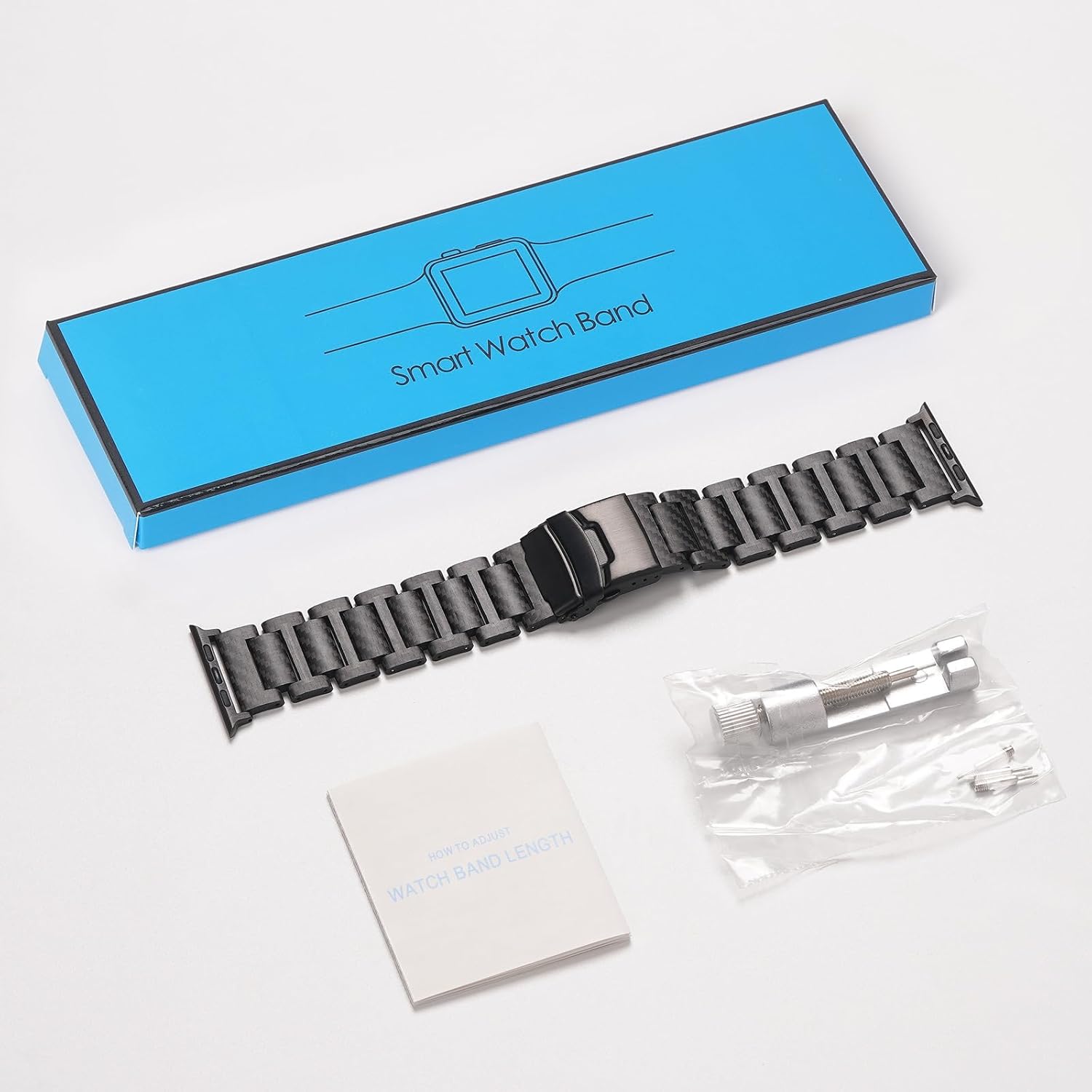 baozai Carbon Fiber Band Compatible with Apple Watch Ultra 2/1, Lightweight Genuine Carbon Fiber Strap for iWatch 49mm Men