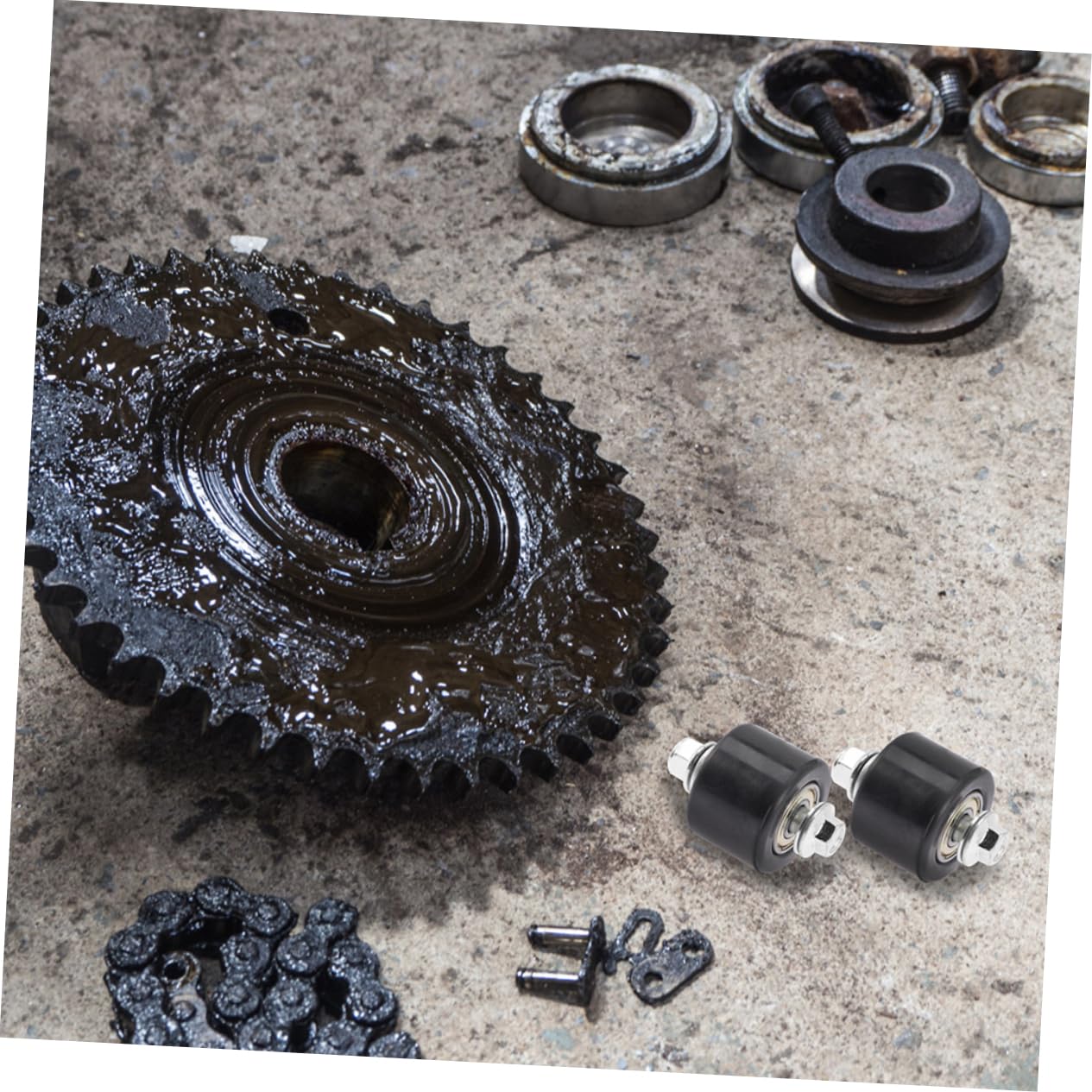 ULTECHNOVO 10piezas Guía De Rodillo De Cadena Para Motocicleta De Rueda De Rodillo Antideslizante Para Cadena De Off-road Fabricada Caucho La Estabilidad y Prolonga La