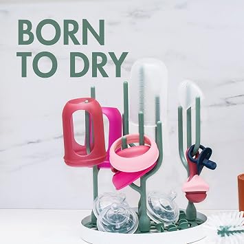 Boon Desert Baby Bottle Countertop Drying Rack، Green