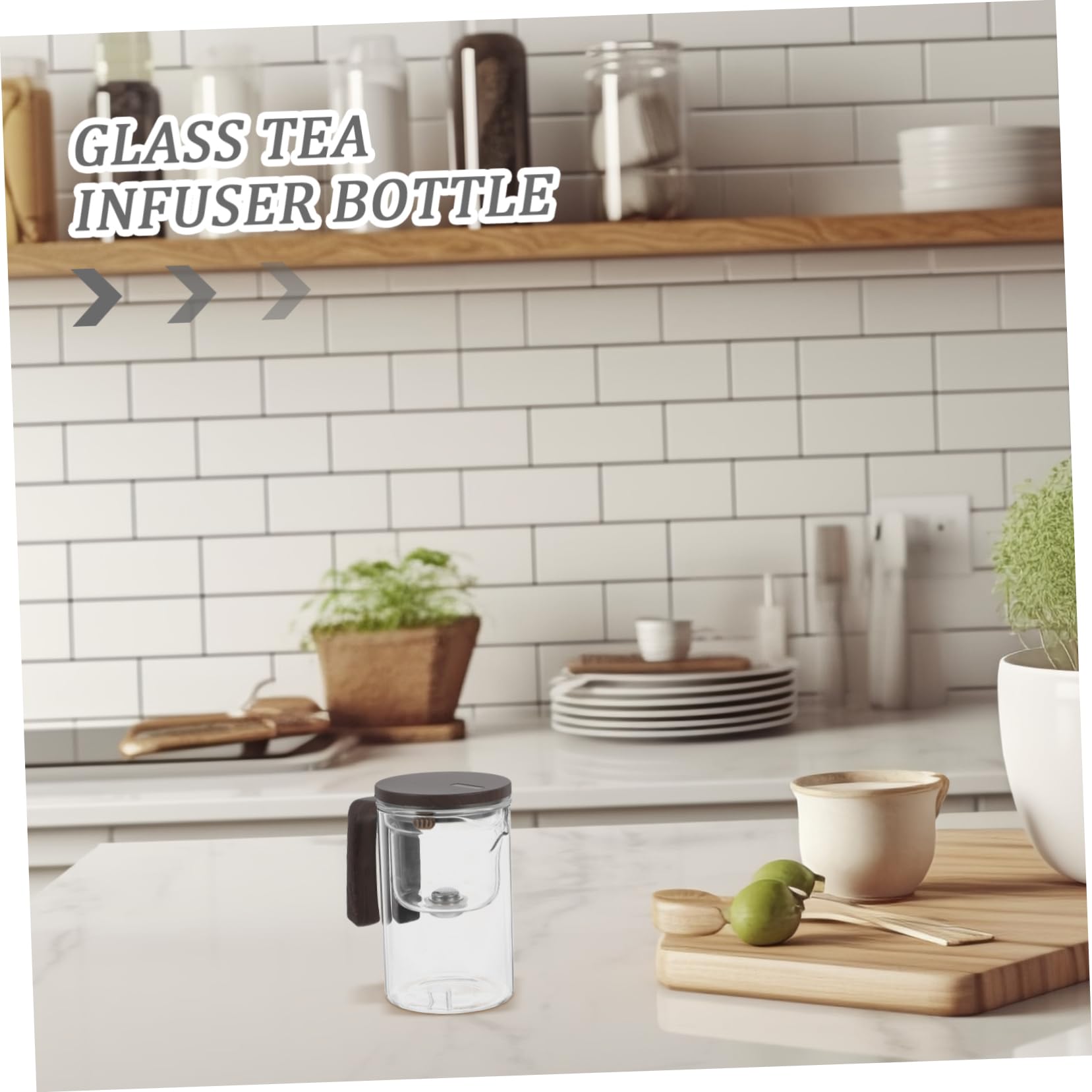 Alipis Tetera de Vidrio con Infusor Extraíble de Hecha Mano para Infusionar Sueltas y Flores Tetera de Vidrio con Infusor para Té Caliente