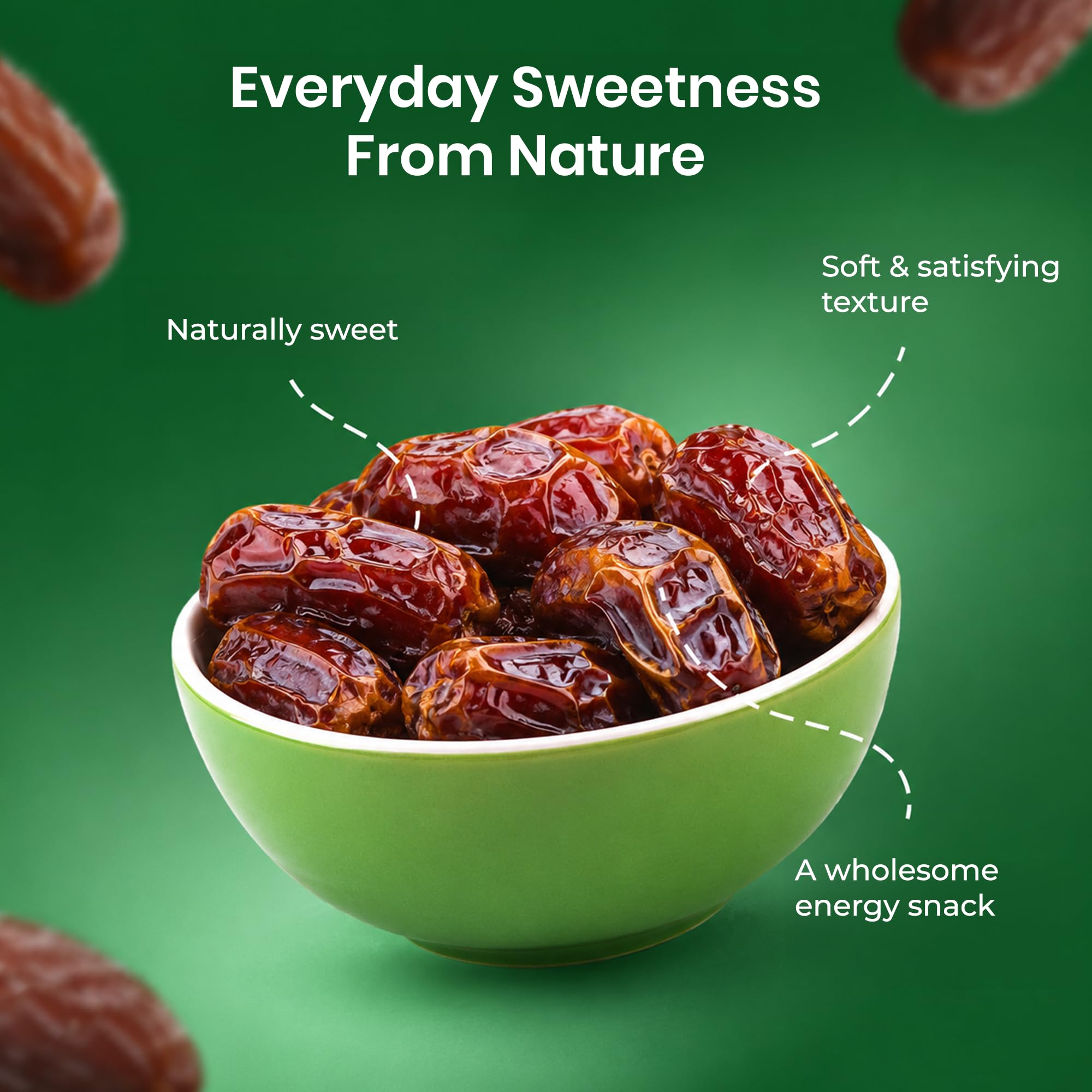 Khetika Premium Arabian Dates 500g | Khajur, Khajoor | Dry Fruits | Dates in Fresh | Healthy Snacks | Rich in Fibre | No Added Sugar 1