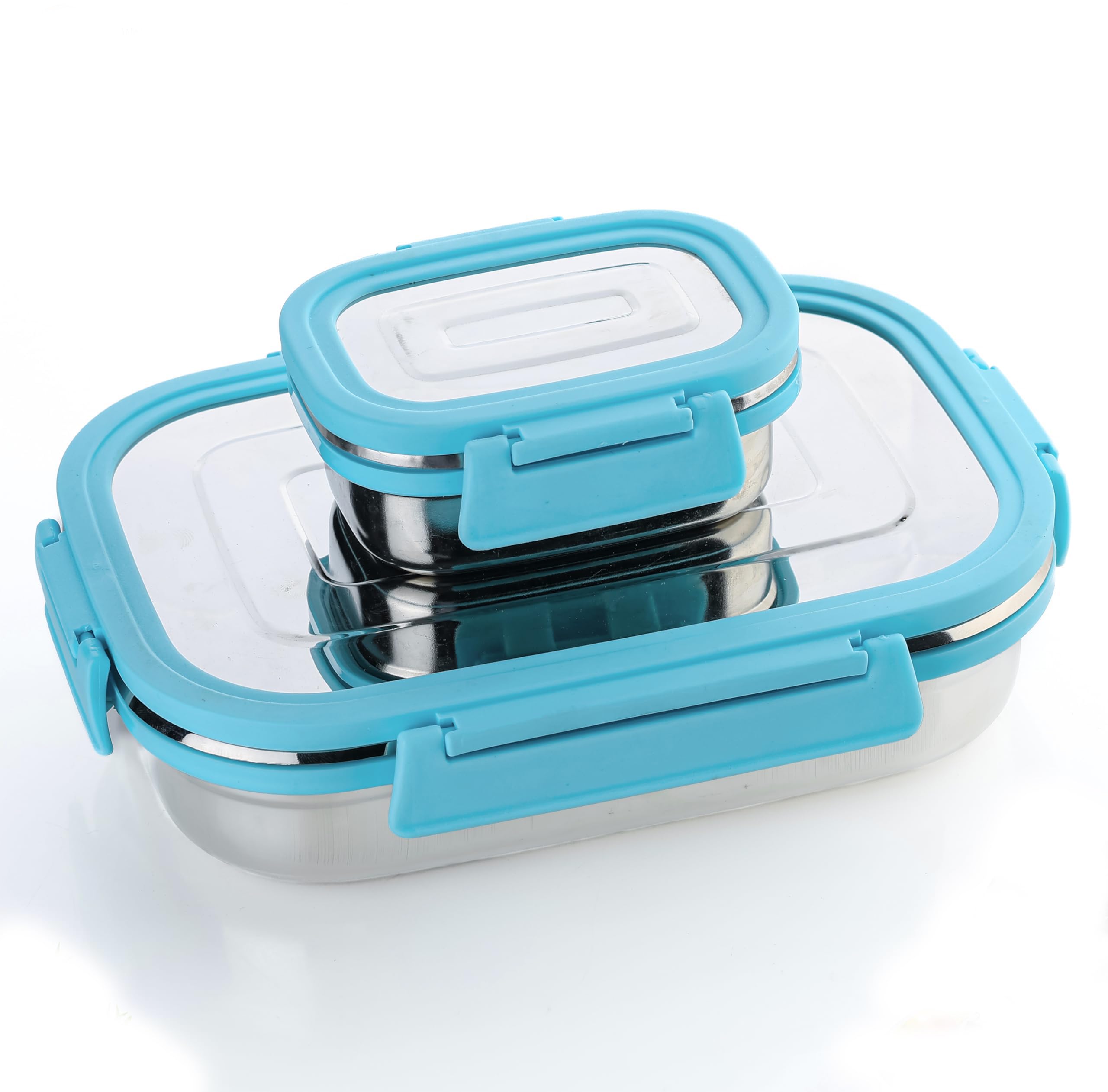 SPEACK Stainless Steel Tiffin Set for Office College and School Kids 2 Containers Lunch Box (1100 ml) - Sky Blue (B0CW1MZ519) Amazon Price History, Amazon Price Tracker