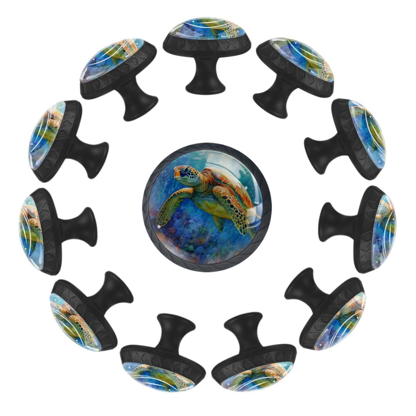 Boutons de tiroir pour relooker une armoire lot de 12 boutons ronds en verre motif tortue
