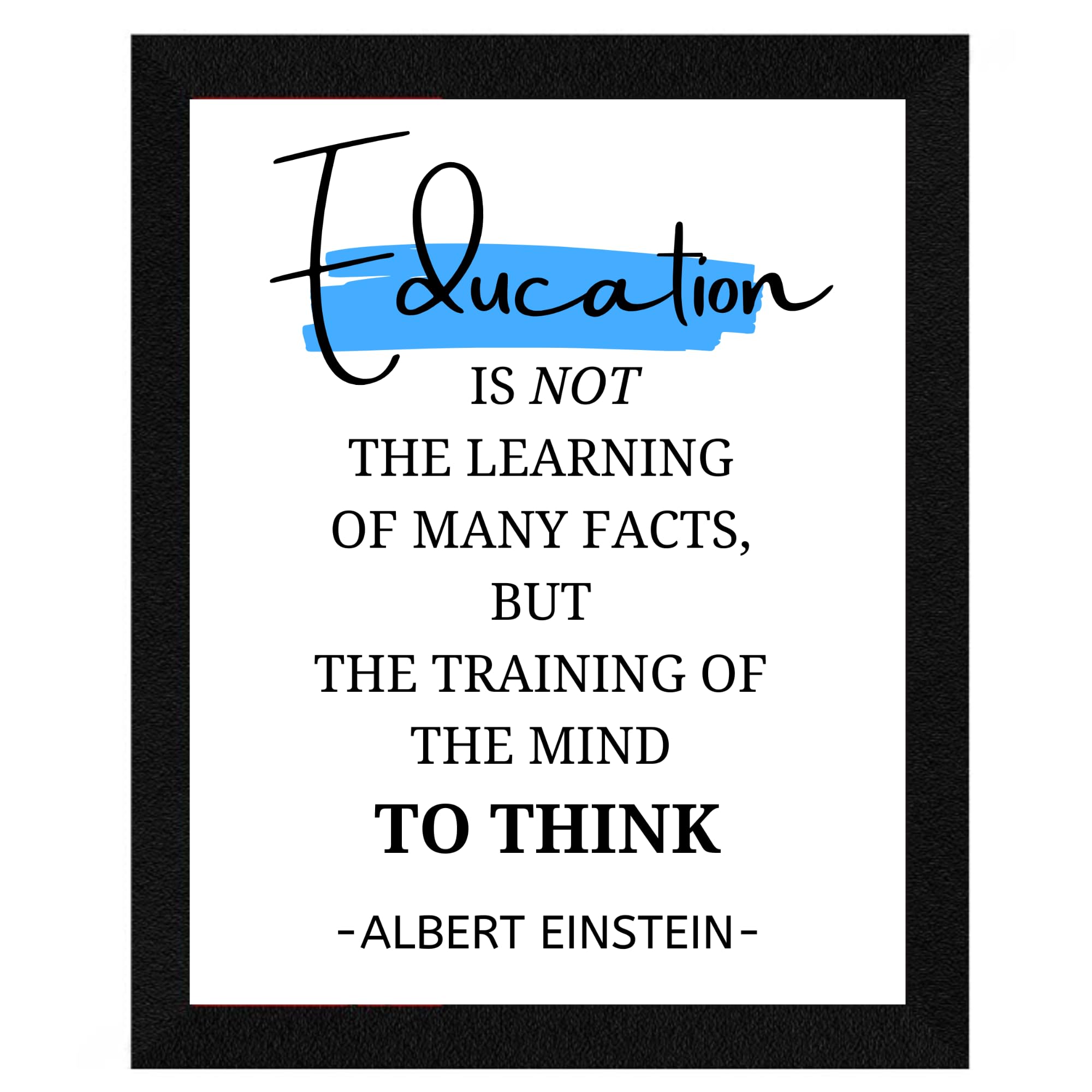 ArtSpeakS Quotes Wall Frames, Sayings,Motivational Wall Art for Office Decoration, Albert Einstein, Poster,Gift,School,Student,Study room conferance room under 300 (10 x13 inch, Framed) (1)