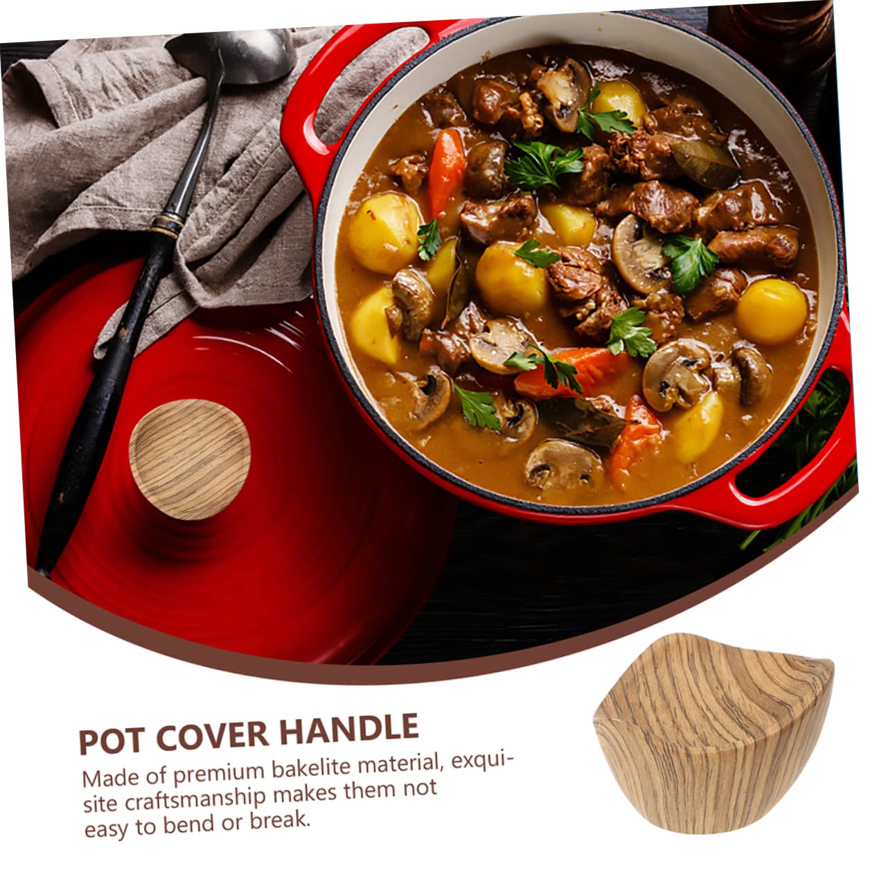 Poêle Amc Lot De 4 Boutons De Rechange En Bois Pour Couvercle De Casserole 640473