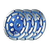 Vista 1 de SALI Muelas abrasivas de hormigón de 4.5 pulgadas, 3 piezas, 16 segmentos de diamante turbo, árbol 5/8-11, rueda abrasiva de diamante apta