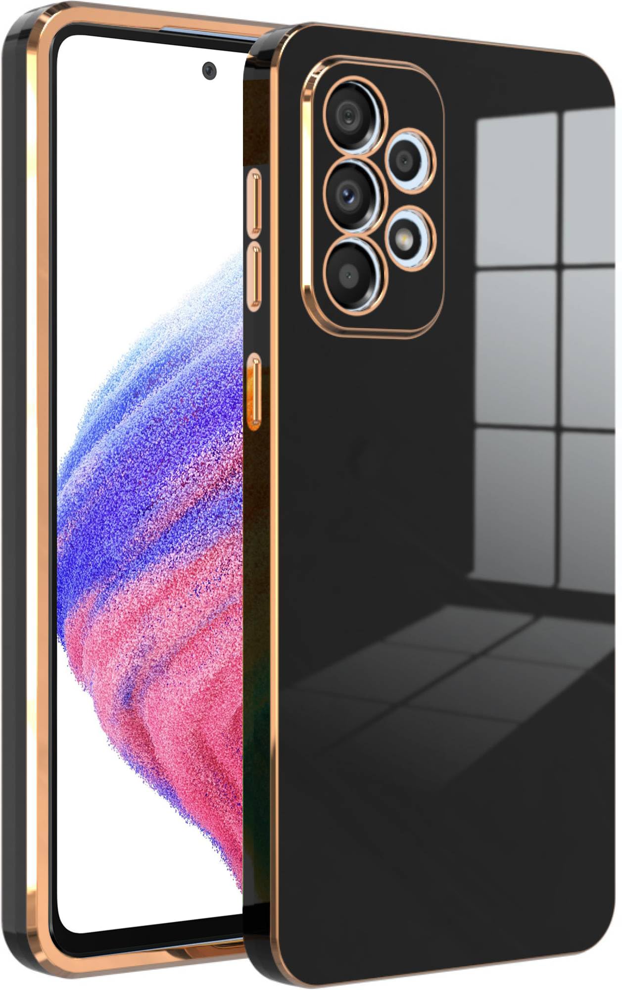 V-TAN Electroplated Chrome 6D with Camera Protection| Slim Shockproof | Soft TPU | Back Cover Compatible with Samsung Galaxy A52,Samsung A52,Samsung A52s (Black) (B0C93W6X7R) Amazon Price History, Amazon Price Tracker
